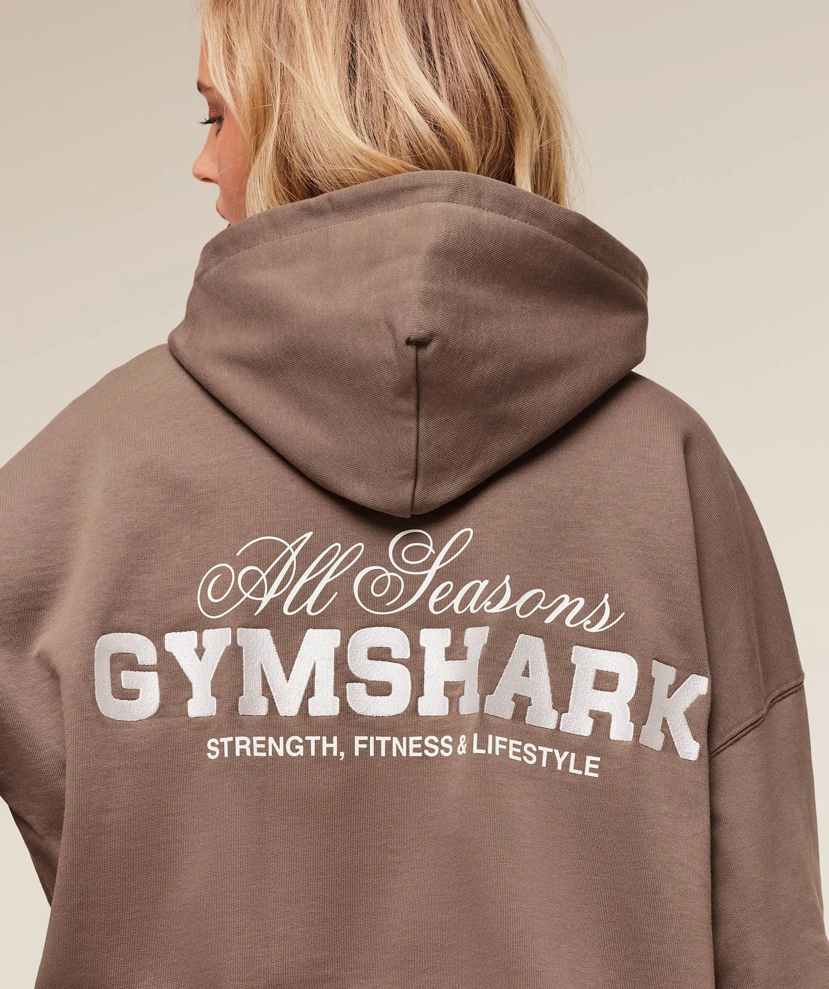 Gymshark All Seasons Graphic Hoodie - Soft Brown sold by Gymshark product image thumbnail 5