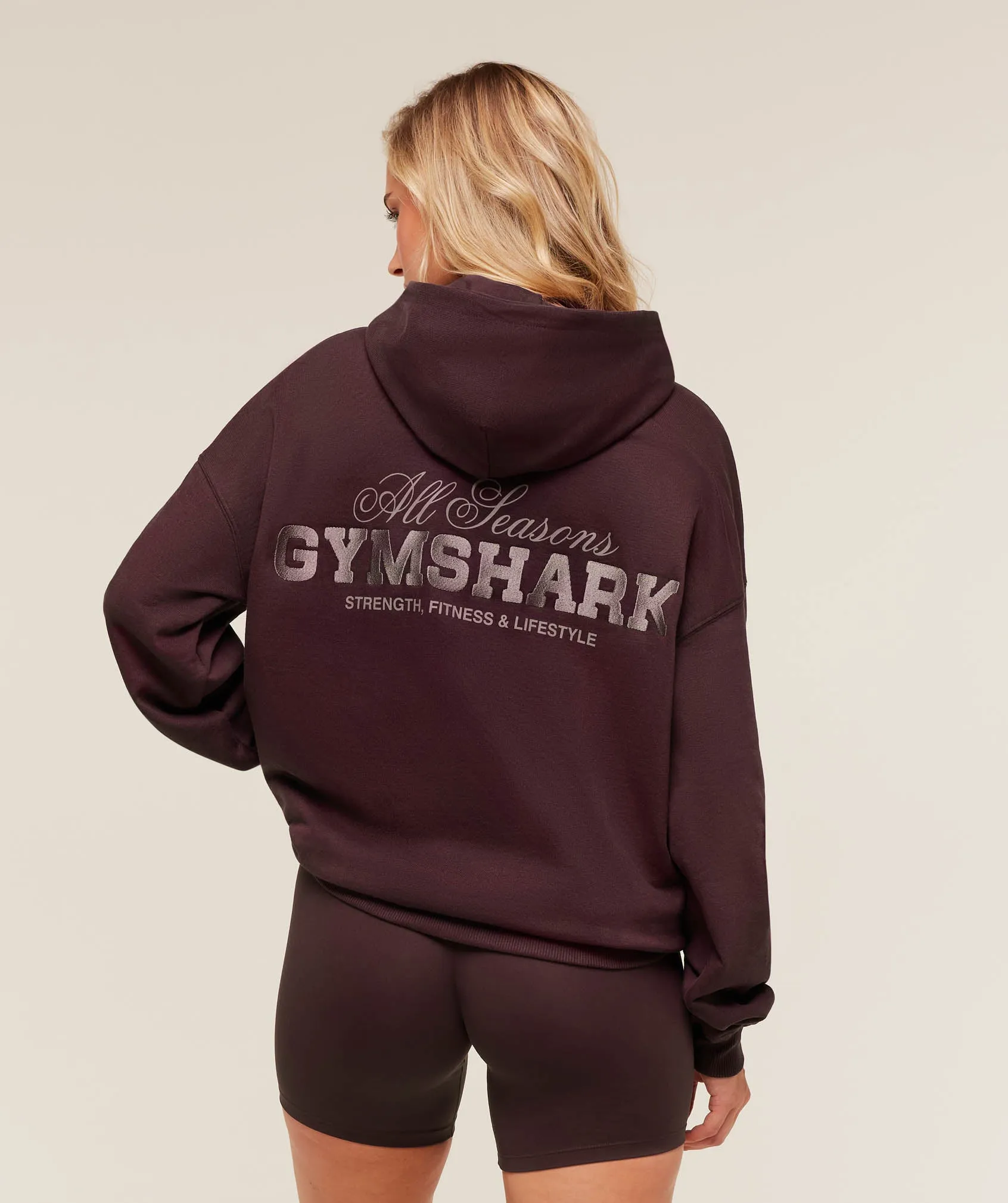 Gymshark All Seasons Graphic Hoodie - GS Cherry Purple sold by Gymshark