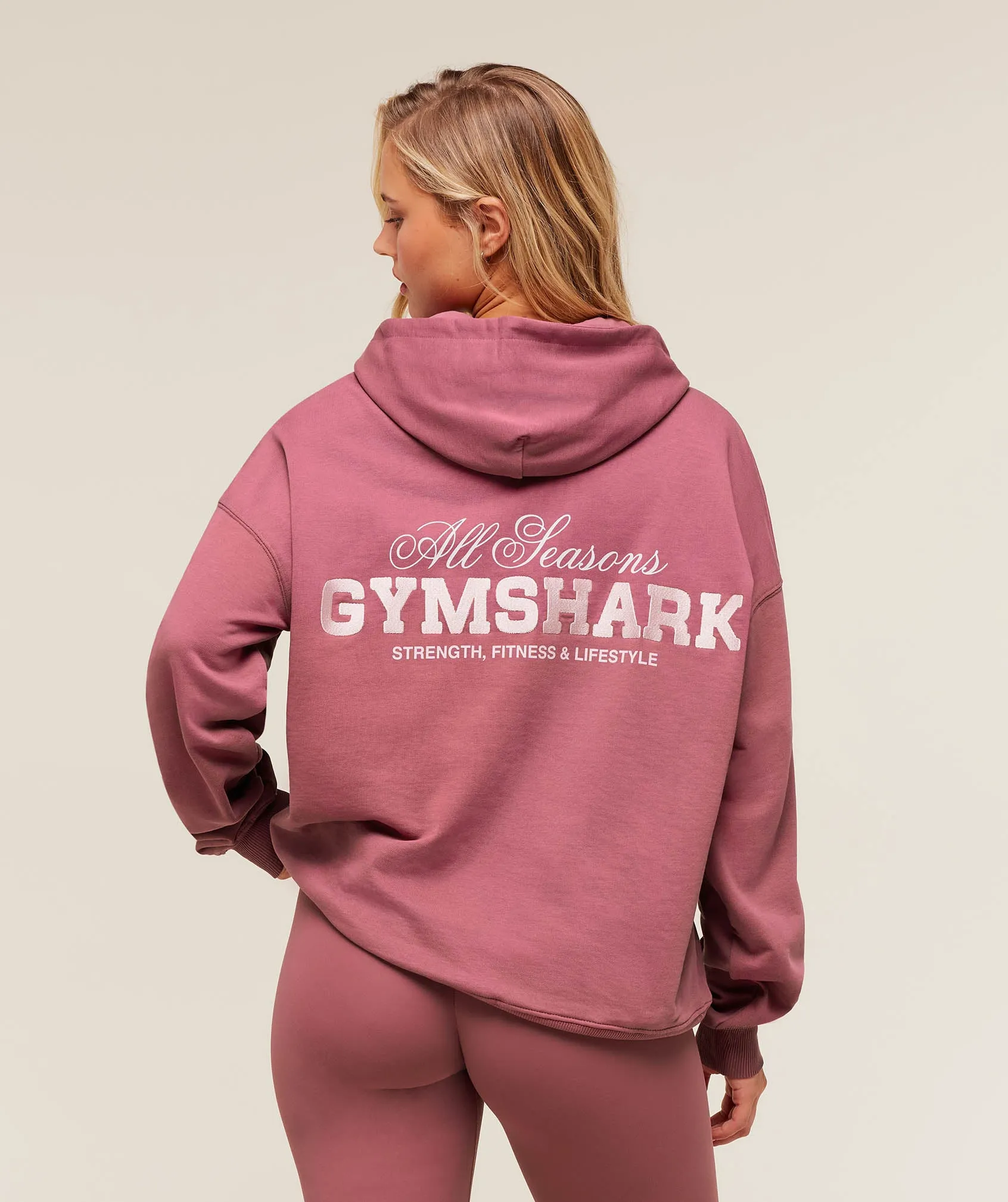 Gymshark All Seasons Graphic Hoodie - Reset Pink sold by Gymshark