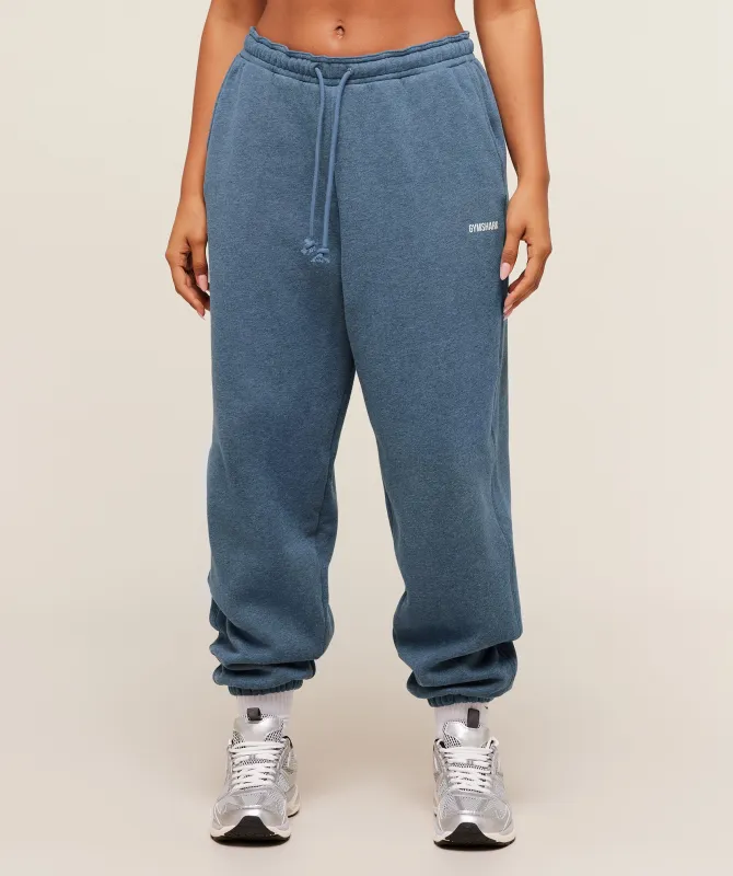 Gymshark Cosy Luxe Cuffed Joggers - Compound Blue Marl sold by Gymshark