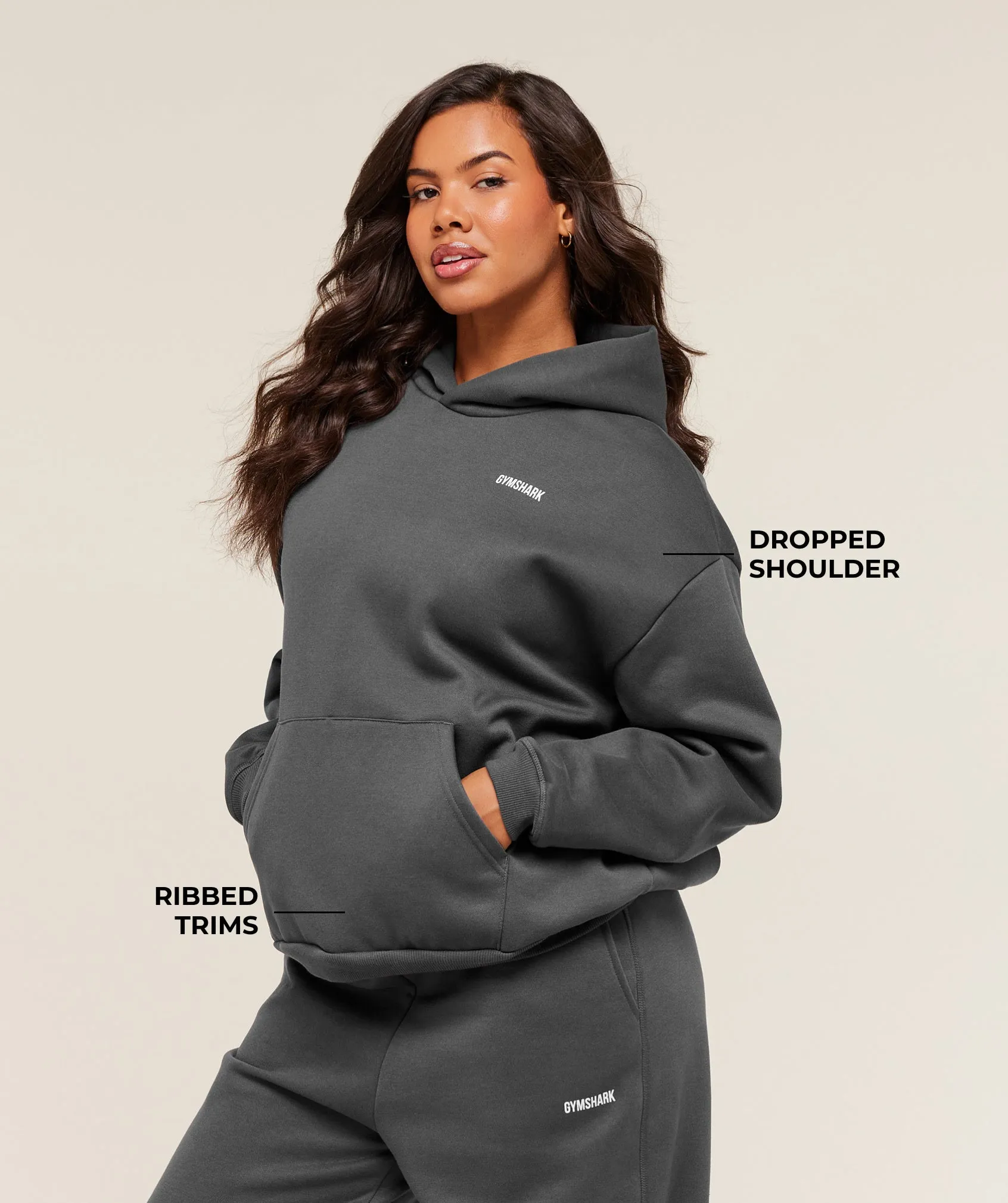 Gymshark Cosy Luxe Hoodie - Onyx Grey sold by Gymshark product image thumbnail 2