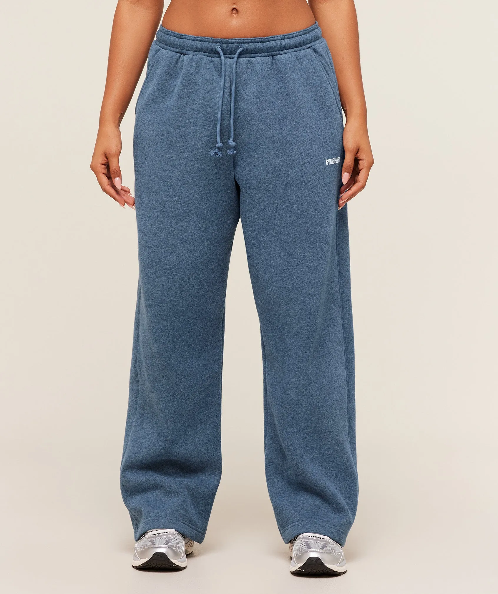 Gymshark Cosy Luxe Straight Leg Regular Joggers - Bros Compound Blue Marl sold by Gymshark