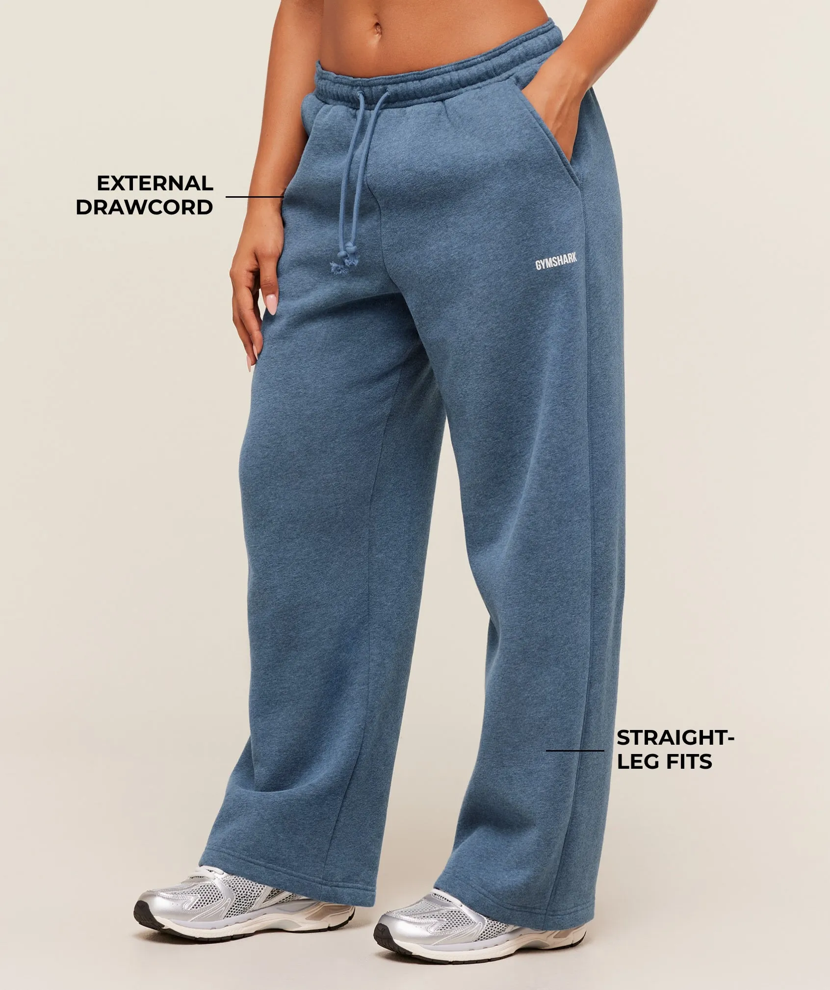 Gymshark Cosy Luxe Straight Leg Regular Joggers - Bros Compound Blue Marl sold by Gymshark product image thumbnail 2