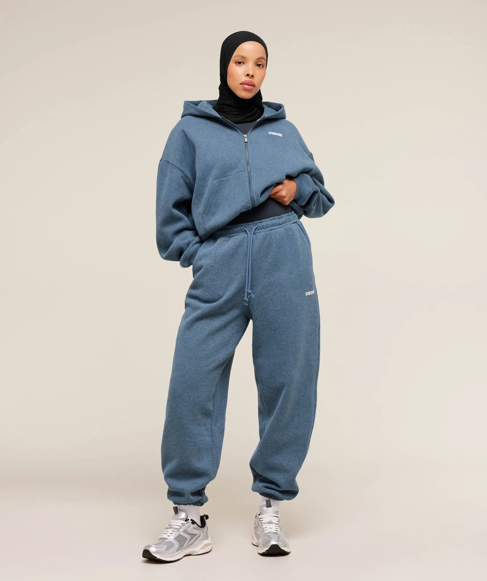 Gymshark Cosy Luxe Zip Through Hoodie - Bros Compound Blue Marl sold by Gymshark product image thumbnail 5