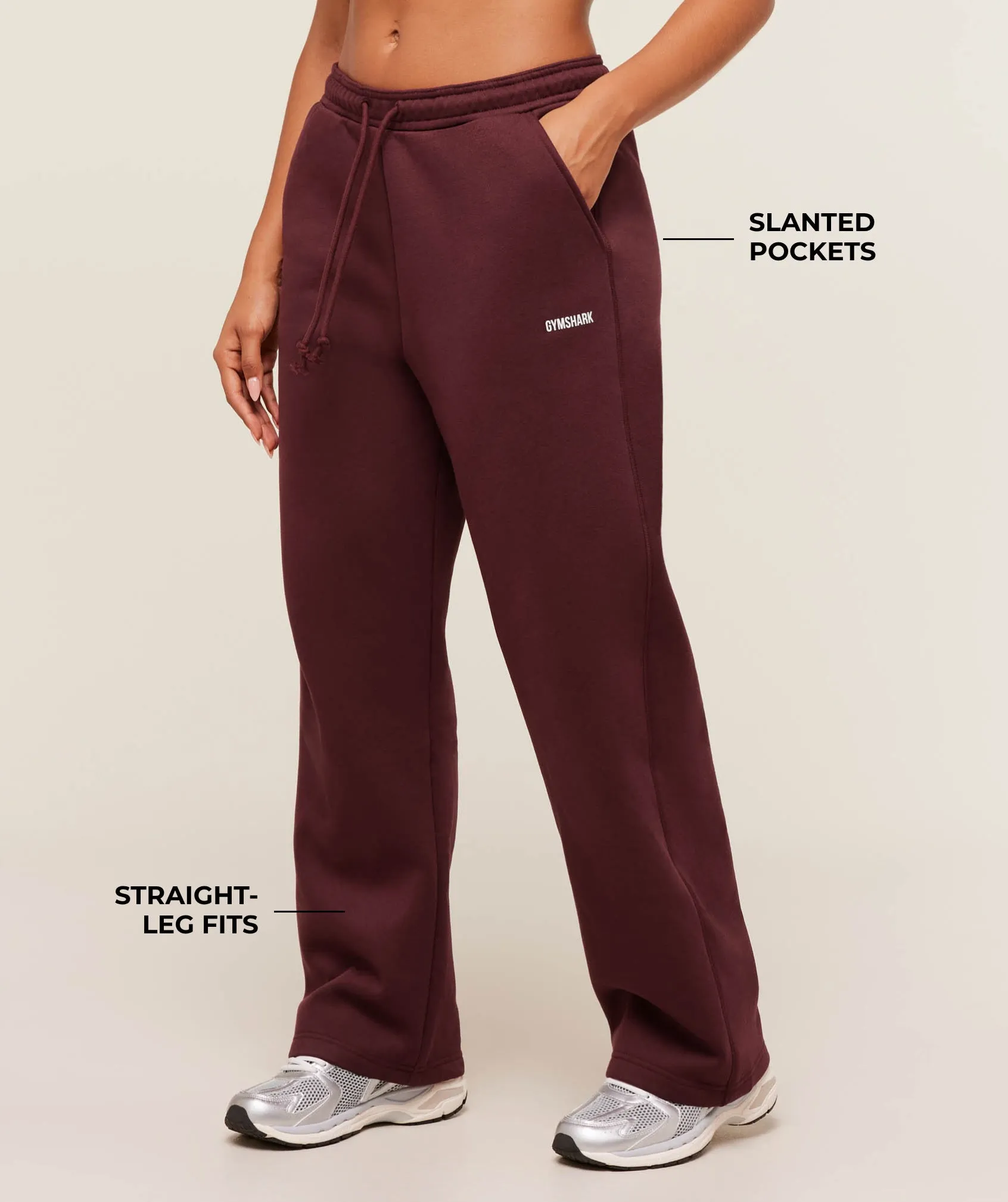 Gymshark Cosy Luxe Straight Leg Regular Joggers - Rich Maroon sold by Gymshark product image thumbnail 2