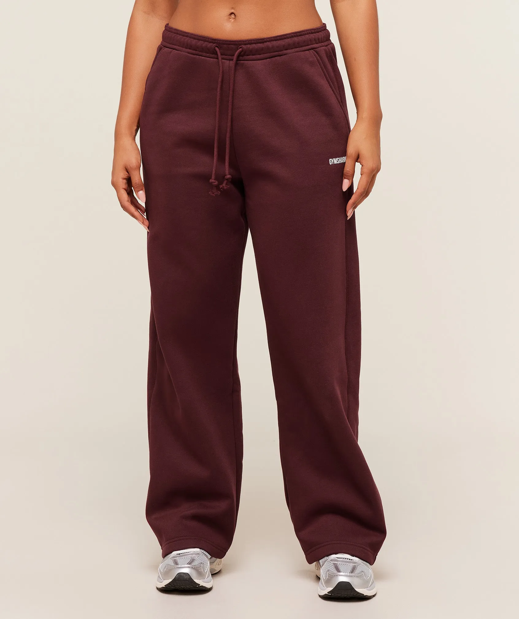 Gymshark Cosy Luxe Straight Leg Regular Joggers - Rich Maroon sold by Gymshark