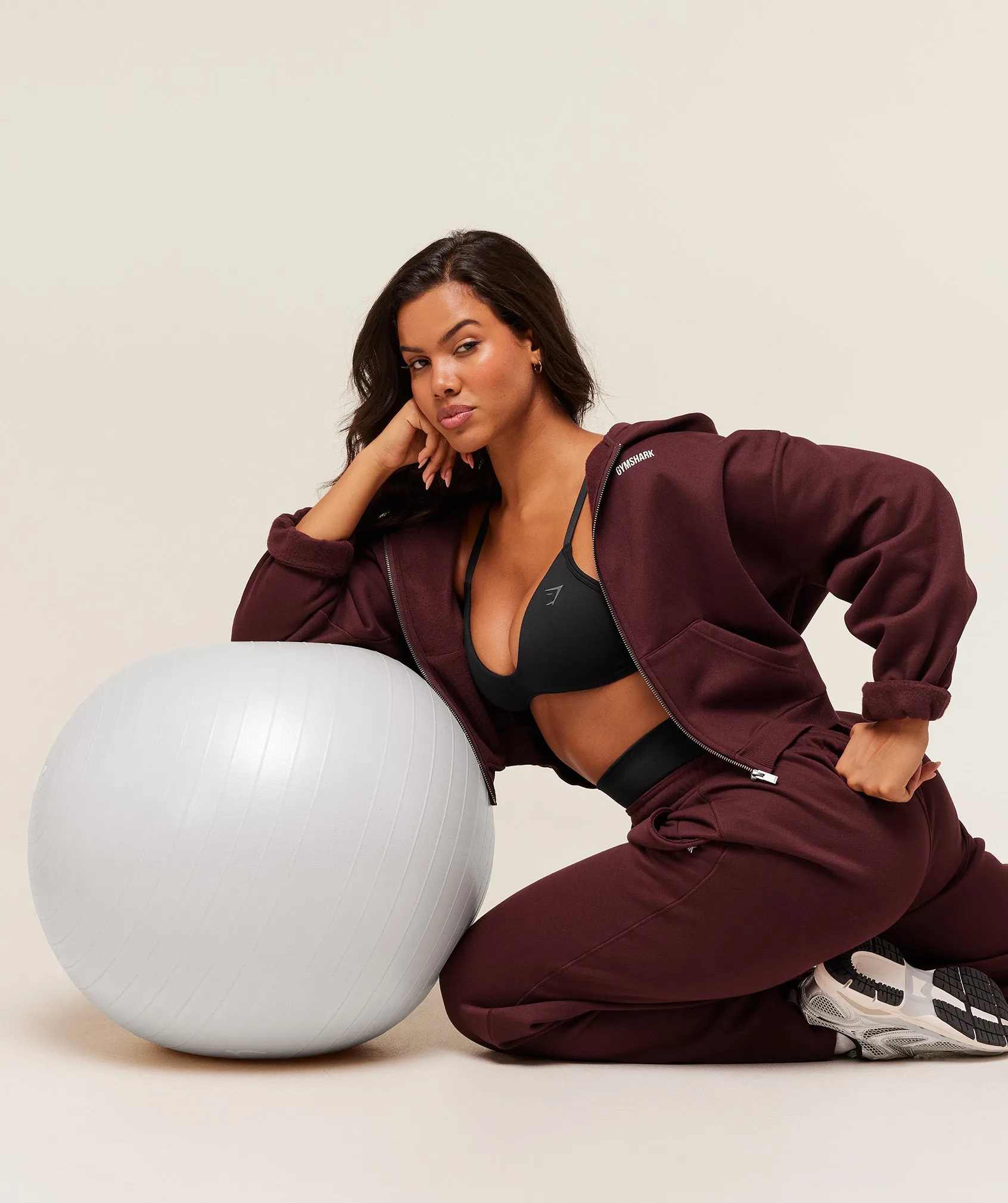 Gymshark Cosy Luxe Zip Through Hoodie - Rich Maroon sold by Gymshark product image thumbnail 5