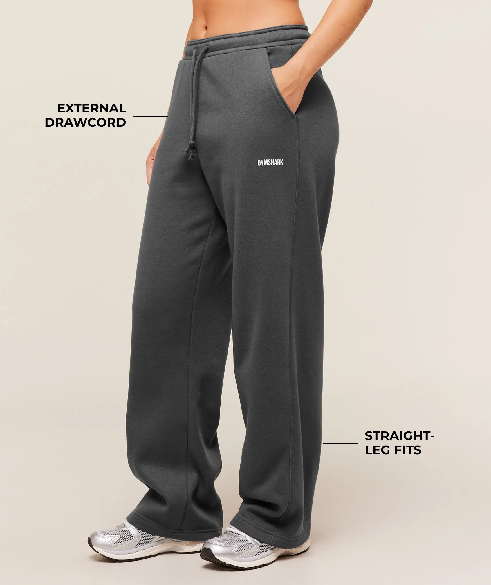 Gymshark Cosy Luxe Straight Leg Regular Joggers - Onyx Grey sold by Gymshark product image thumbnail 2