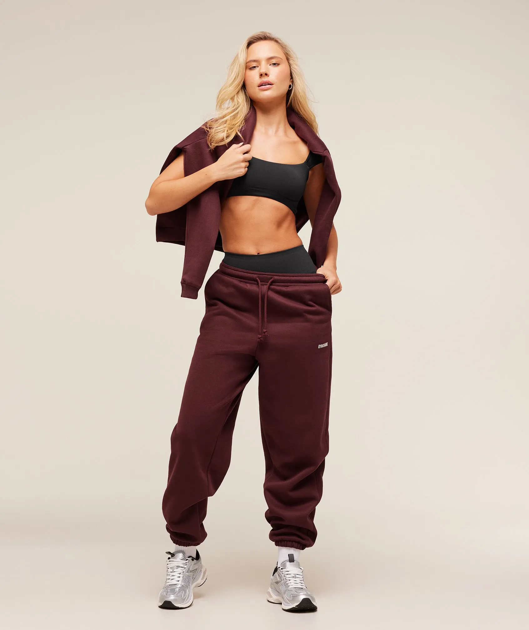 Gymshark Cosy Luxe Cuffed Joggers - Rich Maroon sold by Gymshark product image thumbnail 4
