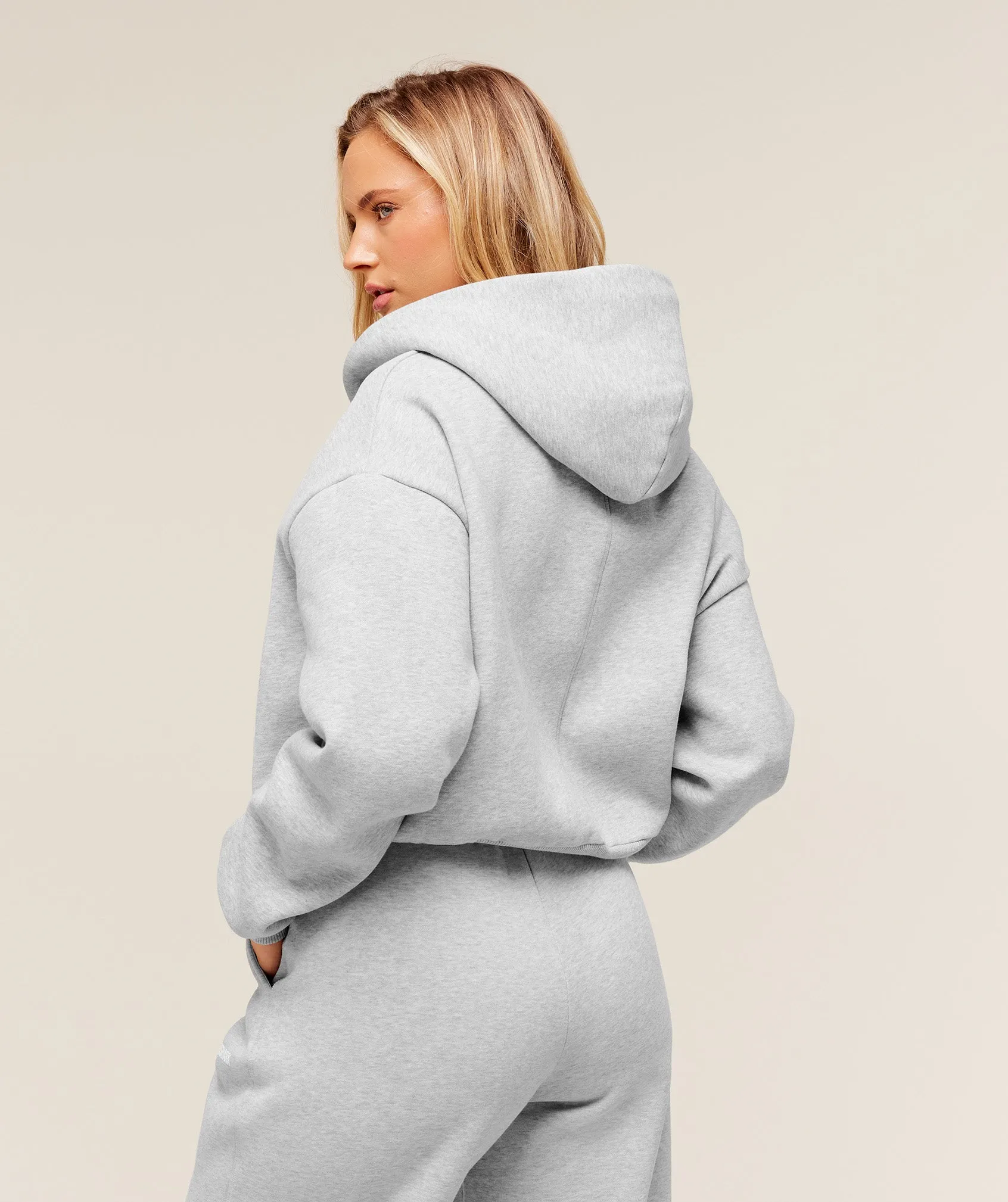 Gymshark Cosy Luxe Zip Through Hoodie - Soft Grey Marl sold by Gymshark product image thumbnail 3