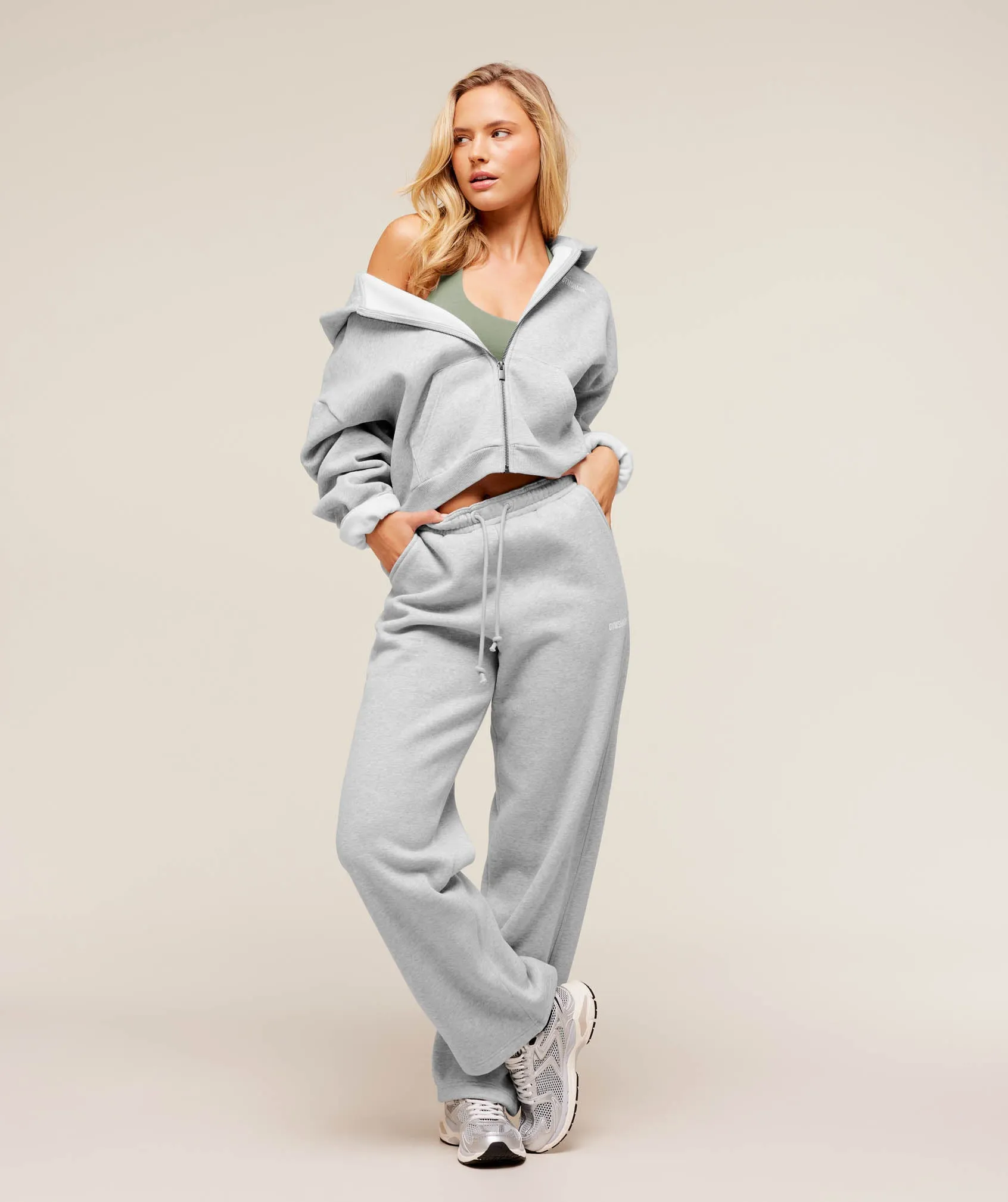 Gymshark Cosy Luxe Zip Through Hoodie - Soft Grey Marl sold by Gymshark product image thumbnail 5