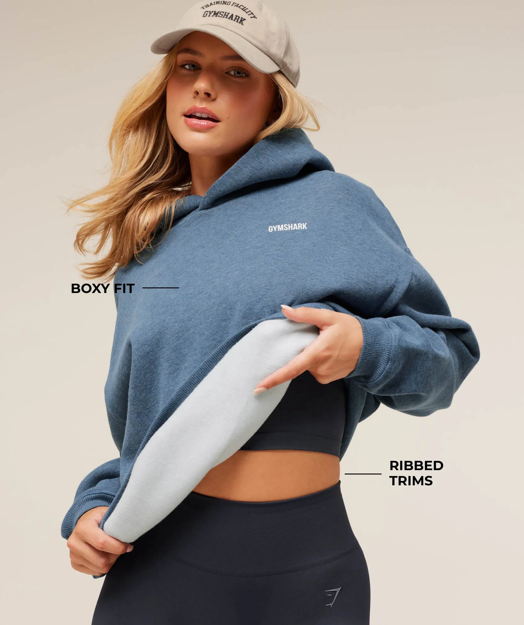 Gymshark Cosy Luxe Hoodie - Compound Blue Marl sold by Gymshark product image thumbnail 2