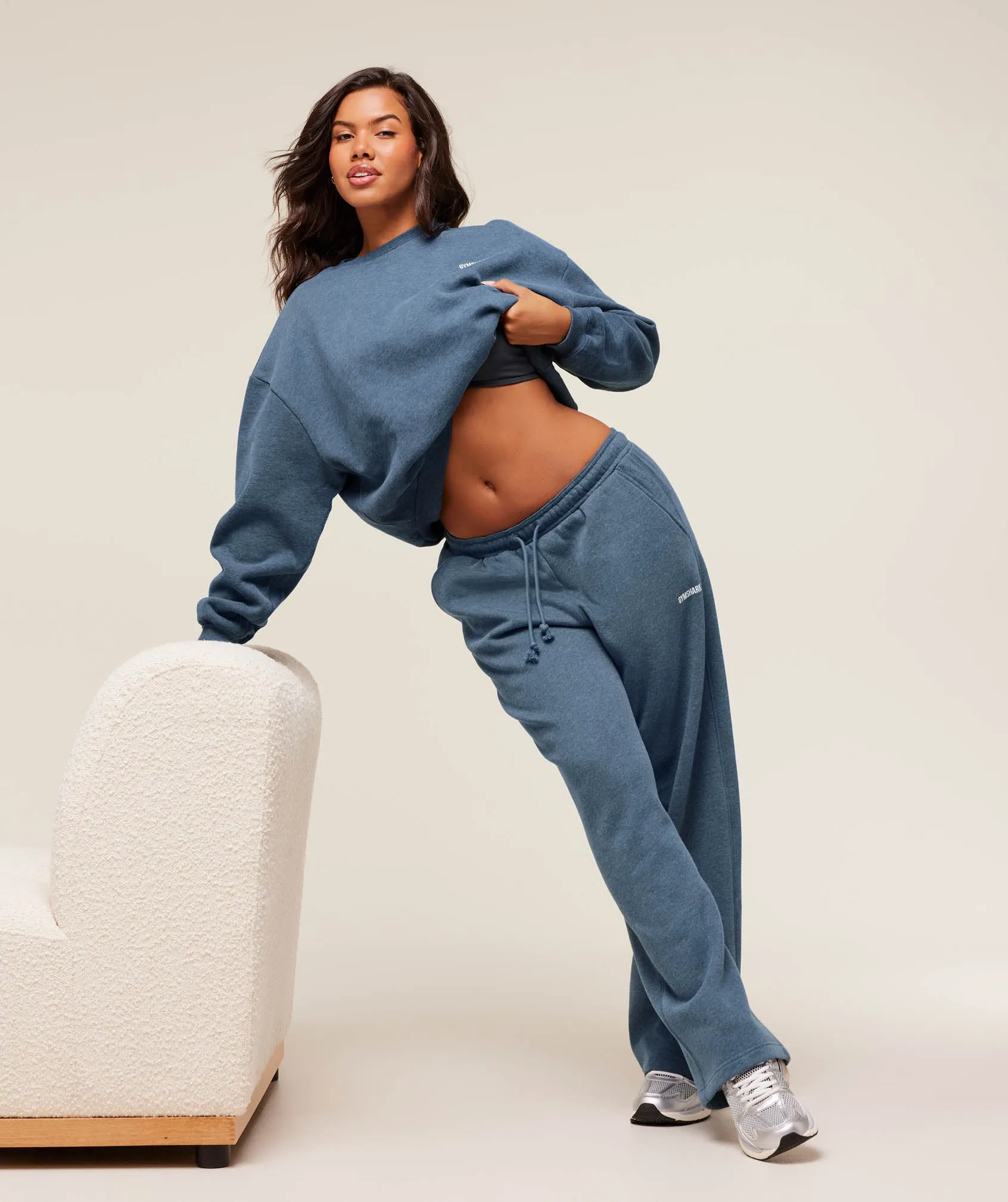 Gymshark Cosy Luxe Sweatshirt - Bros Compound Blue Marl sold by Gymshark product image thumbnail 4