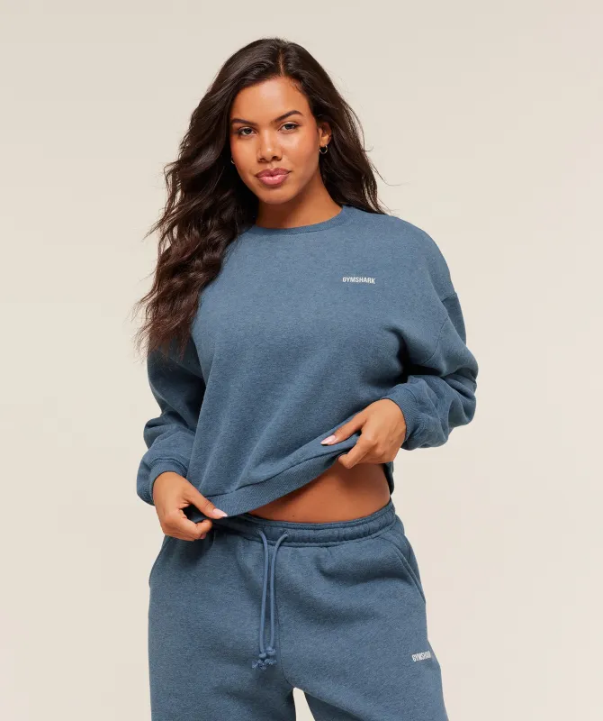 Gymshark Cosy Luxe Sweatshirt - Bros Compound Blue Marl sold by Gymshark