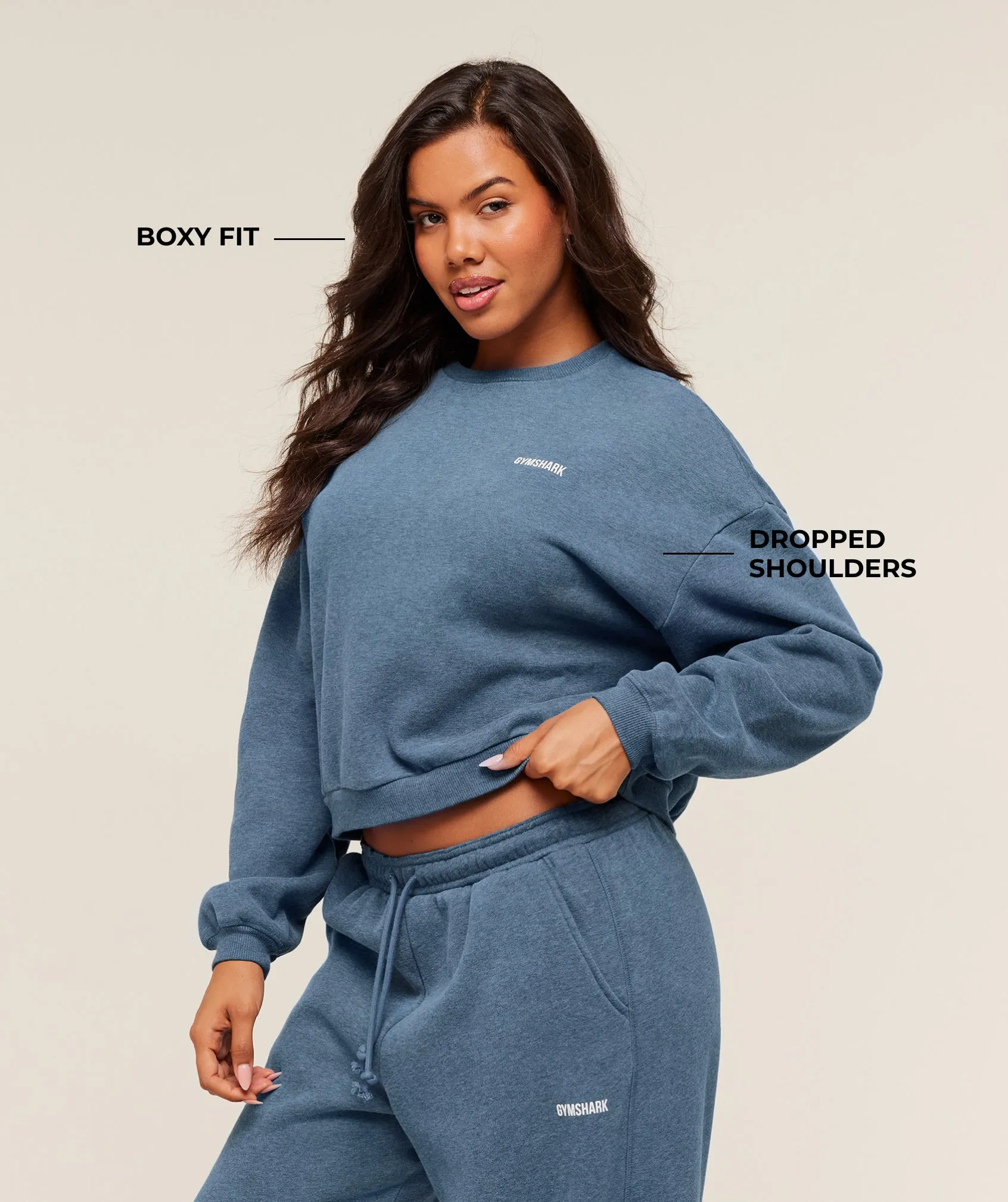 Gymshark Cosy Luxe Sweatshirt - Bros Compound Blue Marl sold by Gymshark product image thumbnail 2