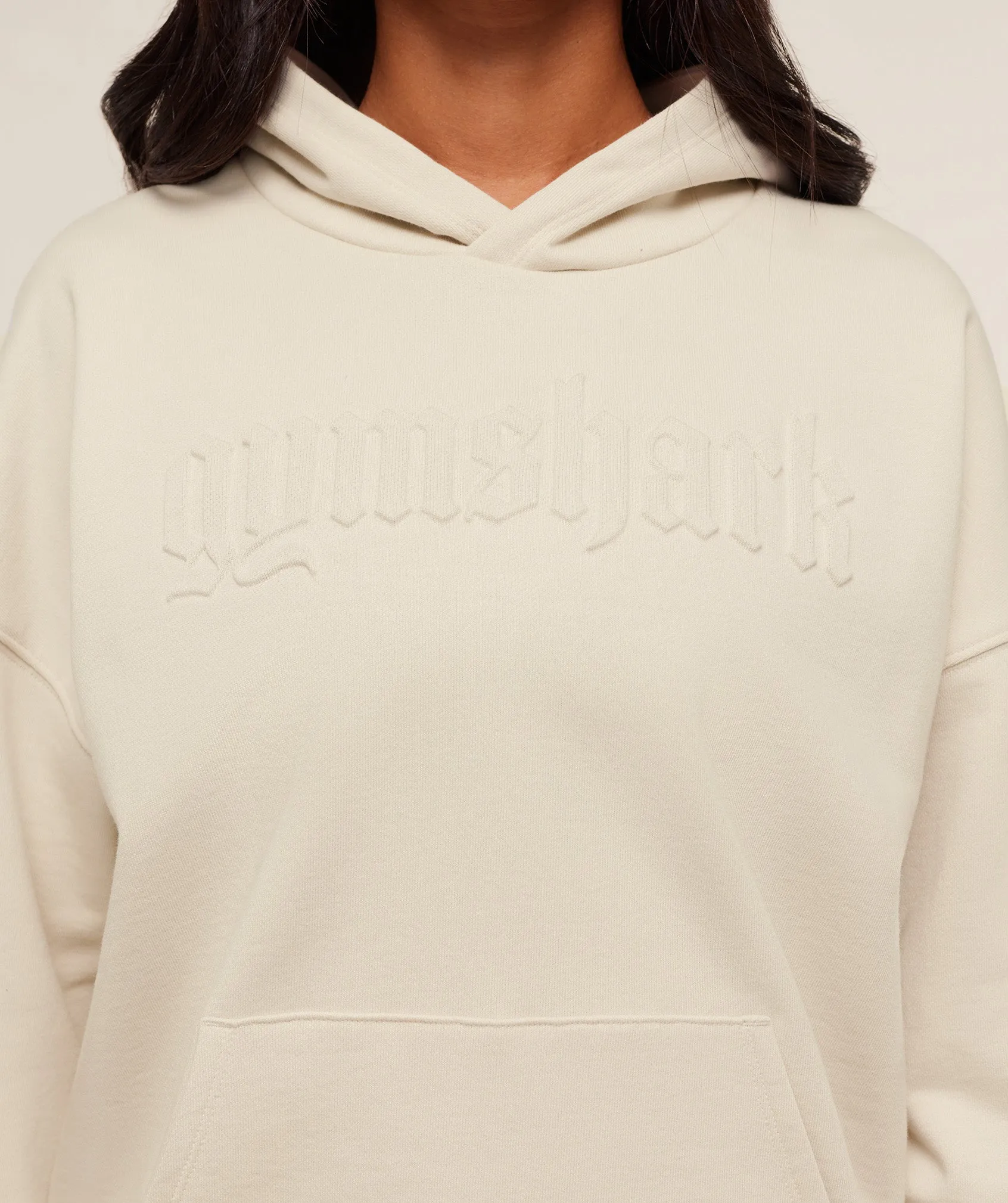 Gymshark Embossed Graphic Oversized Hoodie - Oat White sold by Gymshark product image thumbnail 5