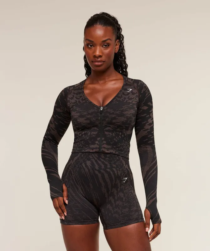 Gymshark Adapt Houndstooth Jacket - Black/Chestnut Pink sold by Gymshark