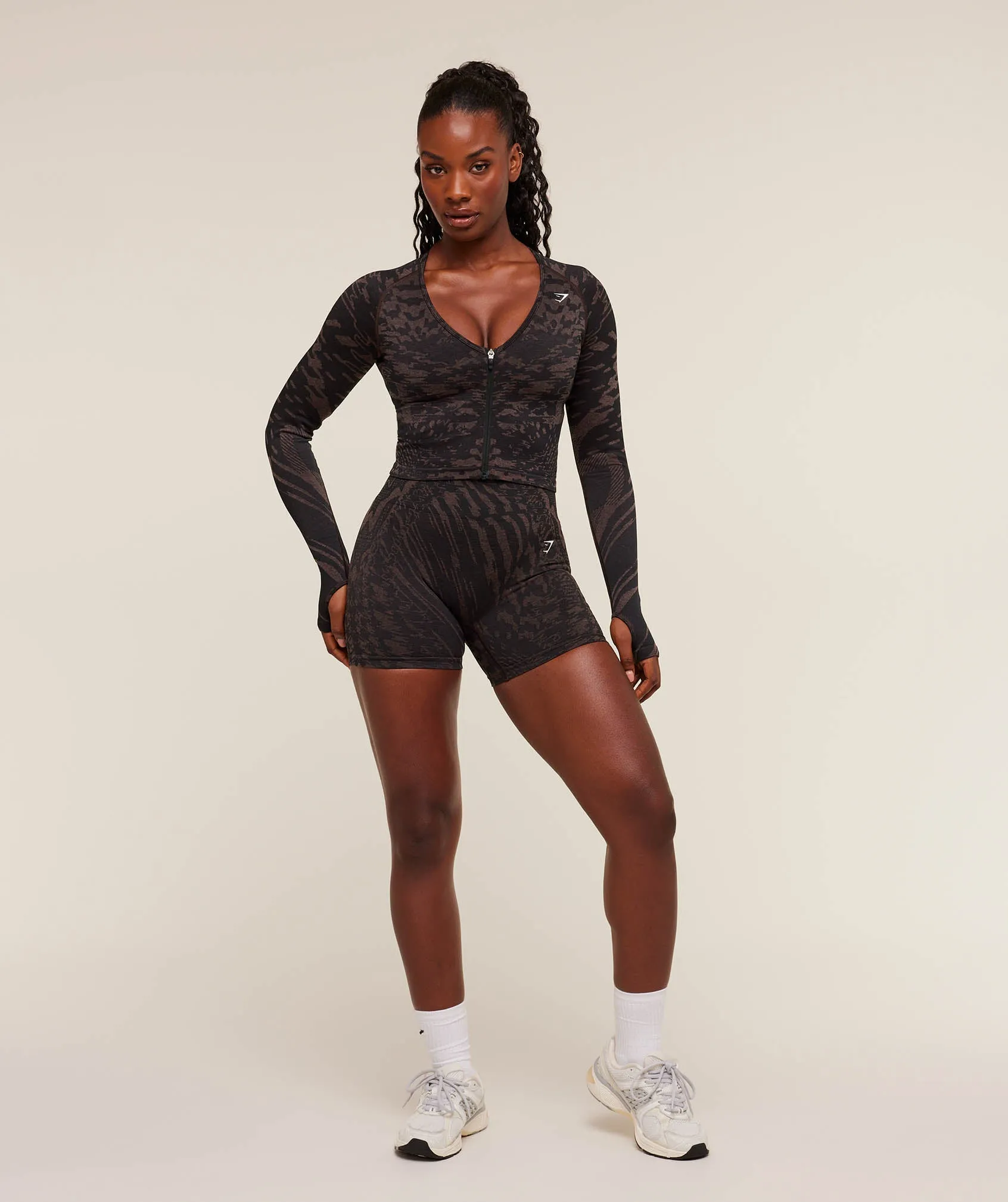 Gymshark Adapt Houndstooth Jacket - Black/Chestnut Pink sold by Gymshark product image thumbnail 4