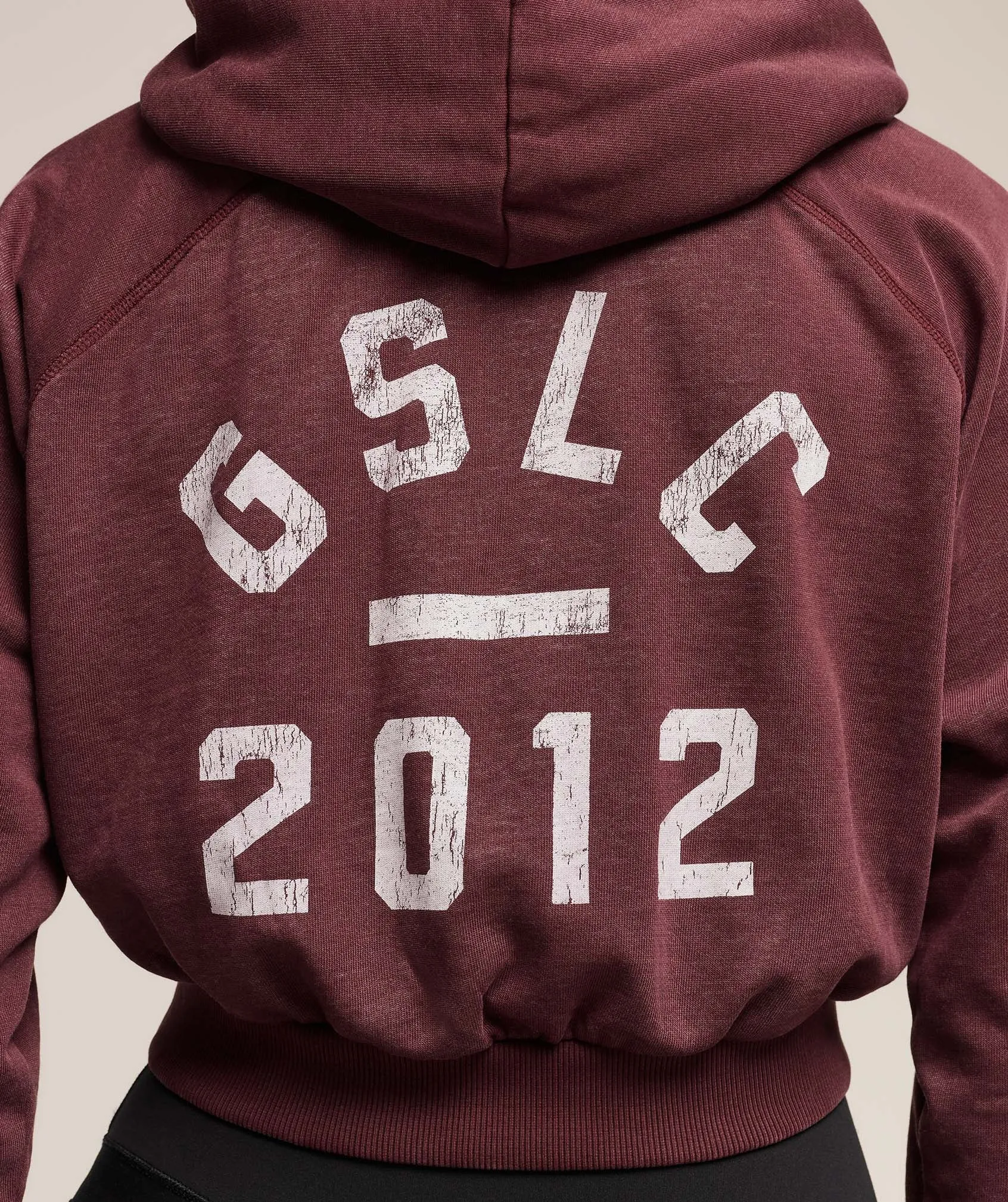Gymshark Gymshark Lifting Club 2012 Graphic Cropped Hoodie - Rich Maroon/Wash sold by Gymshark product image thumbnail 5