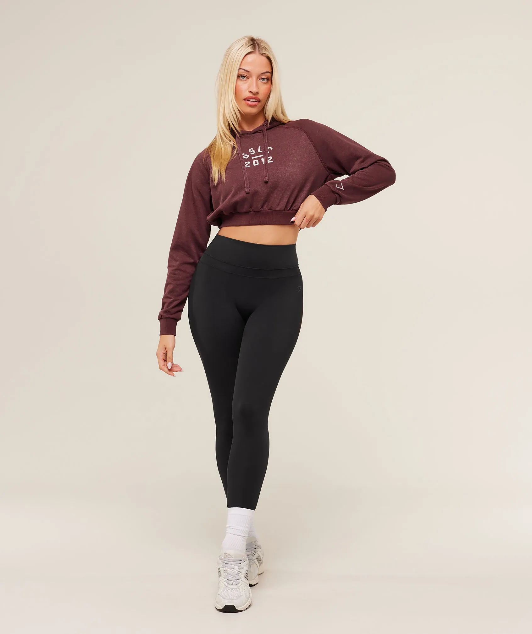Gymshark Gymshark Lifting Club 2012 Graphic Cropped Hoodie - Rich Maroon/Wash sold by Gymshark product image thumbnail 4