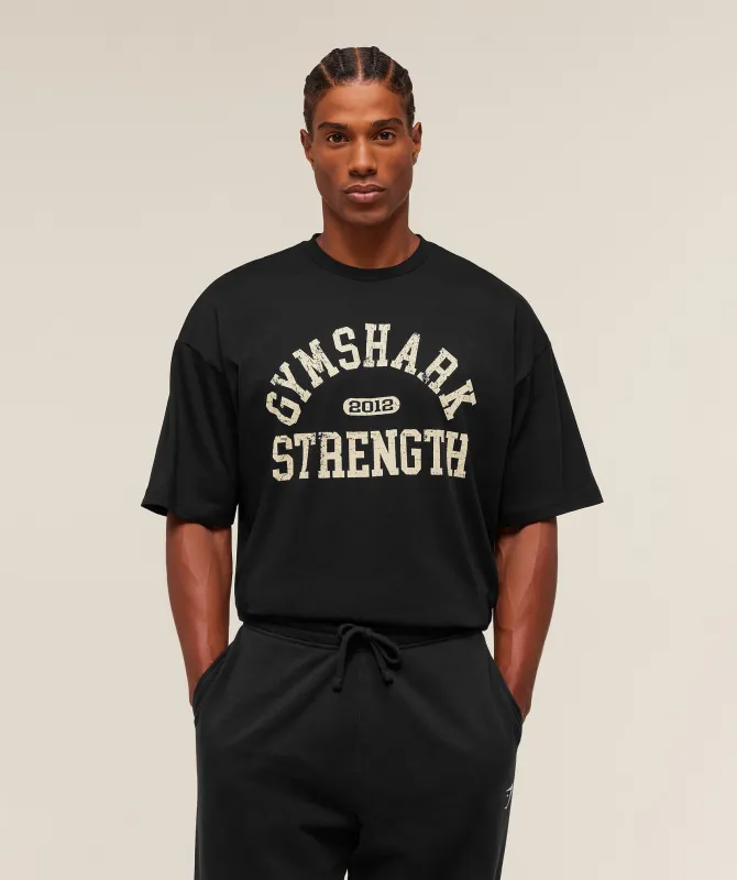 Gymshark 2012 Strength T-Shirt - Black sold by Gymshark