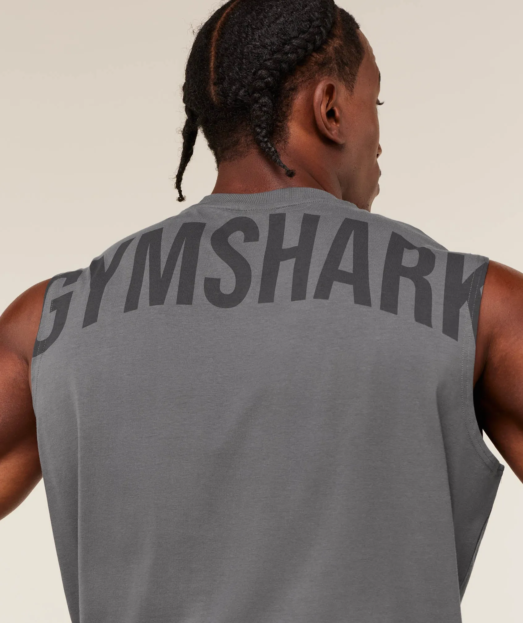 Gymshark Power Cut Off Tank - Dark Grey sold by Gymshark product image thumbnail 5