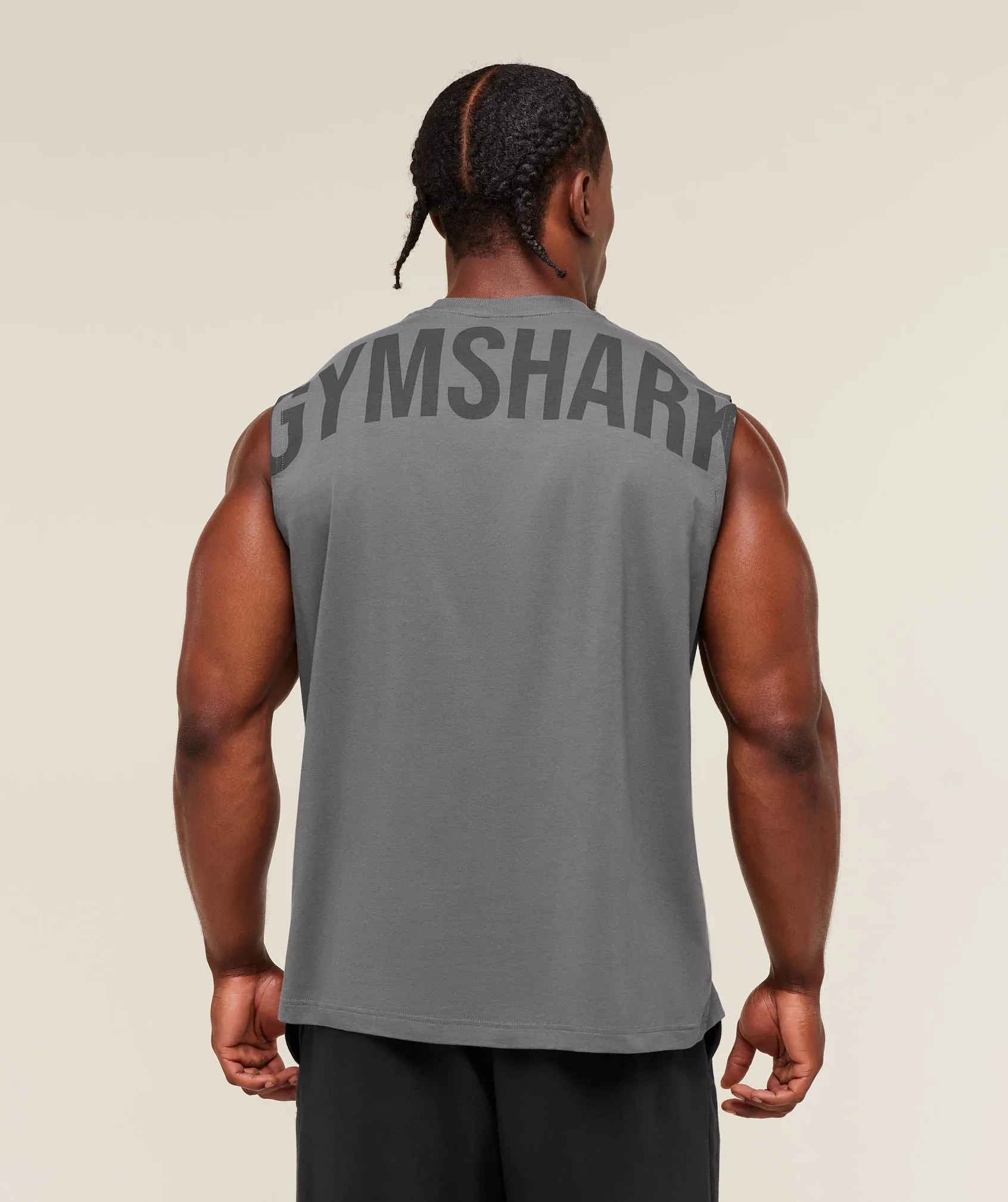 Gymshark Power Cut Off Tank - Dark Grey sold by Gymshark product image thumbnail 4