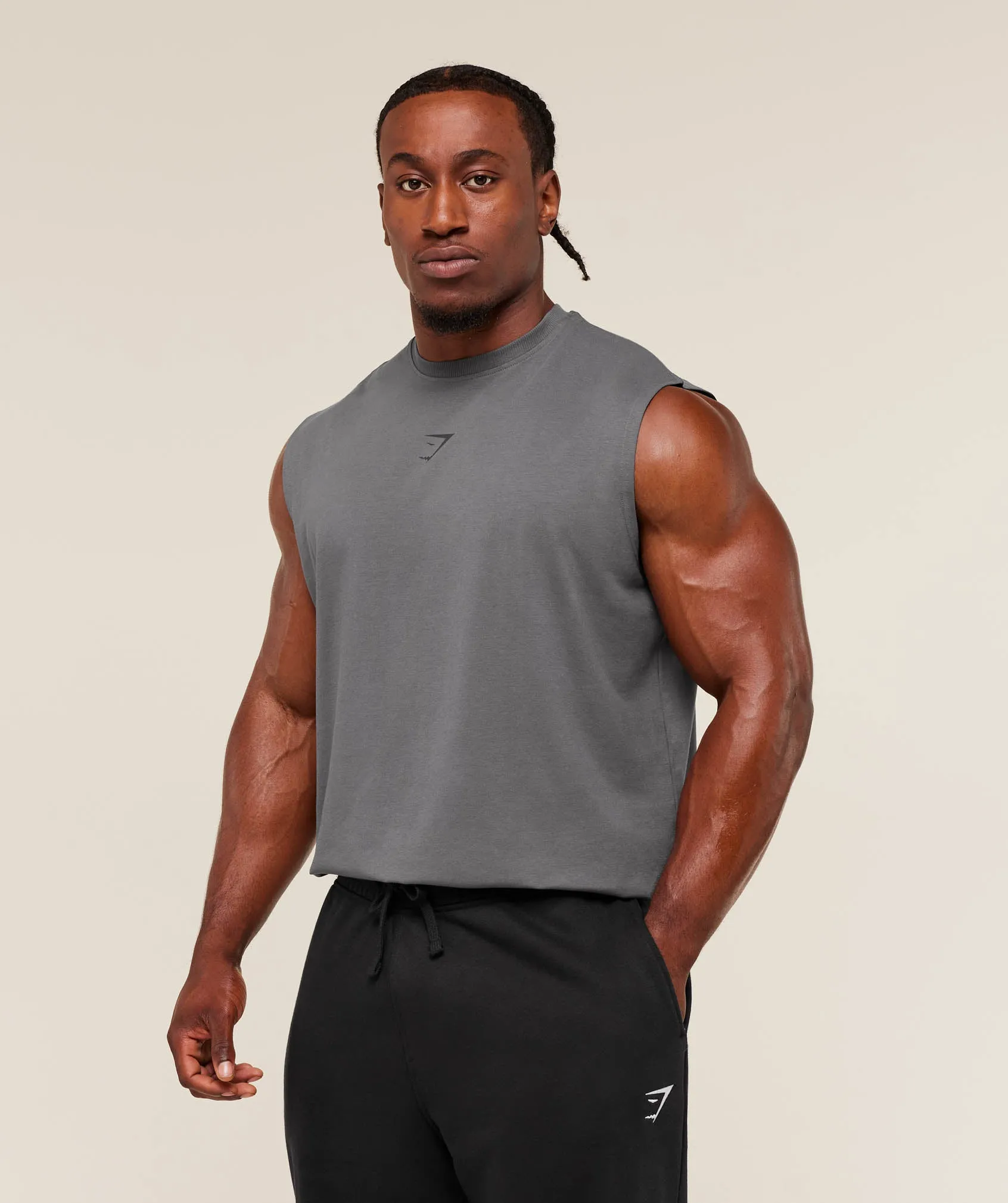 Gymshark Power Cut Off Tank - Dark Grey sold by Gymshark product image thumbnail 3