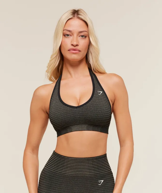 Gymshark Sport Seamless Sports Bra - Camo Brown/Black sold by Gymshark