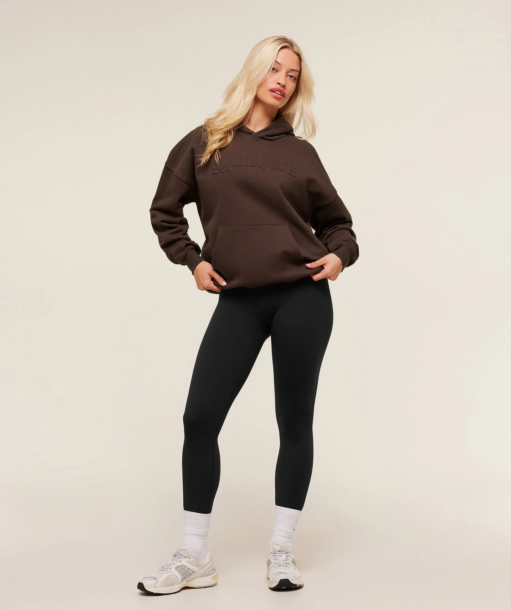 Gymshark Embossed Graphic Oversized Hoodie - Archive Brown sold by Gymshark product image thumbnail 4