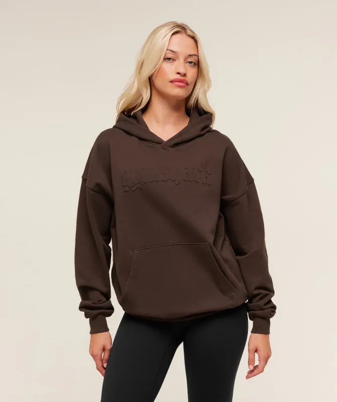 Gymshark Embossed Graphic Oversized Hoodie - Archive Brown sold by Gymshark