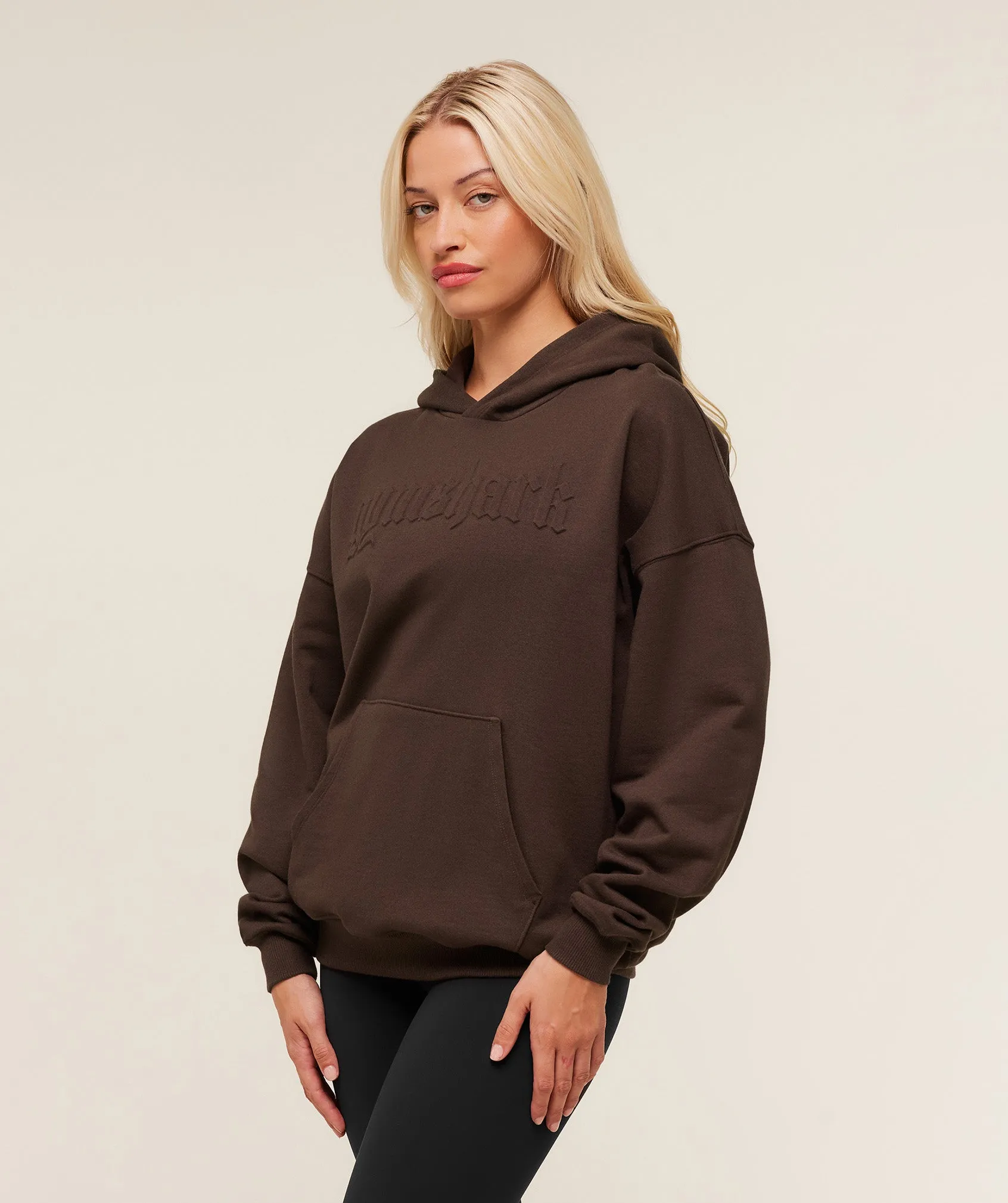 Gymshark Embossed Graphic Oversized Hoodie - Archive Brown sold by Gymshark product image thumbnail 3