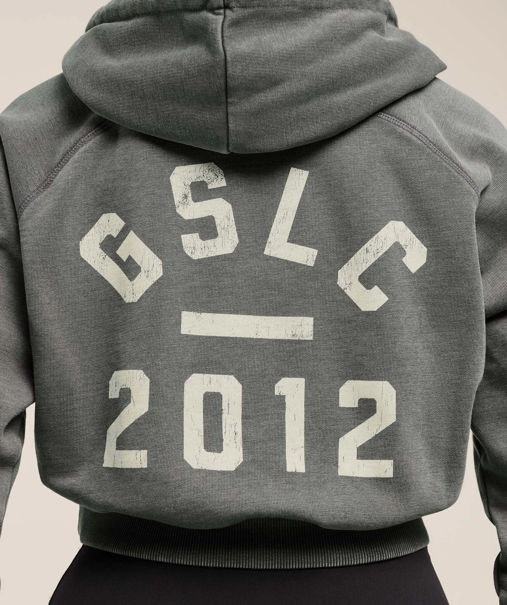 Gymshark Gymshark Lifting Club 2012 Graphic Cropped Hoodie - Slate Teal/Wash sold by Gymshark product image thumbnail 5