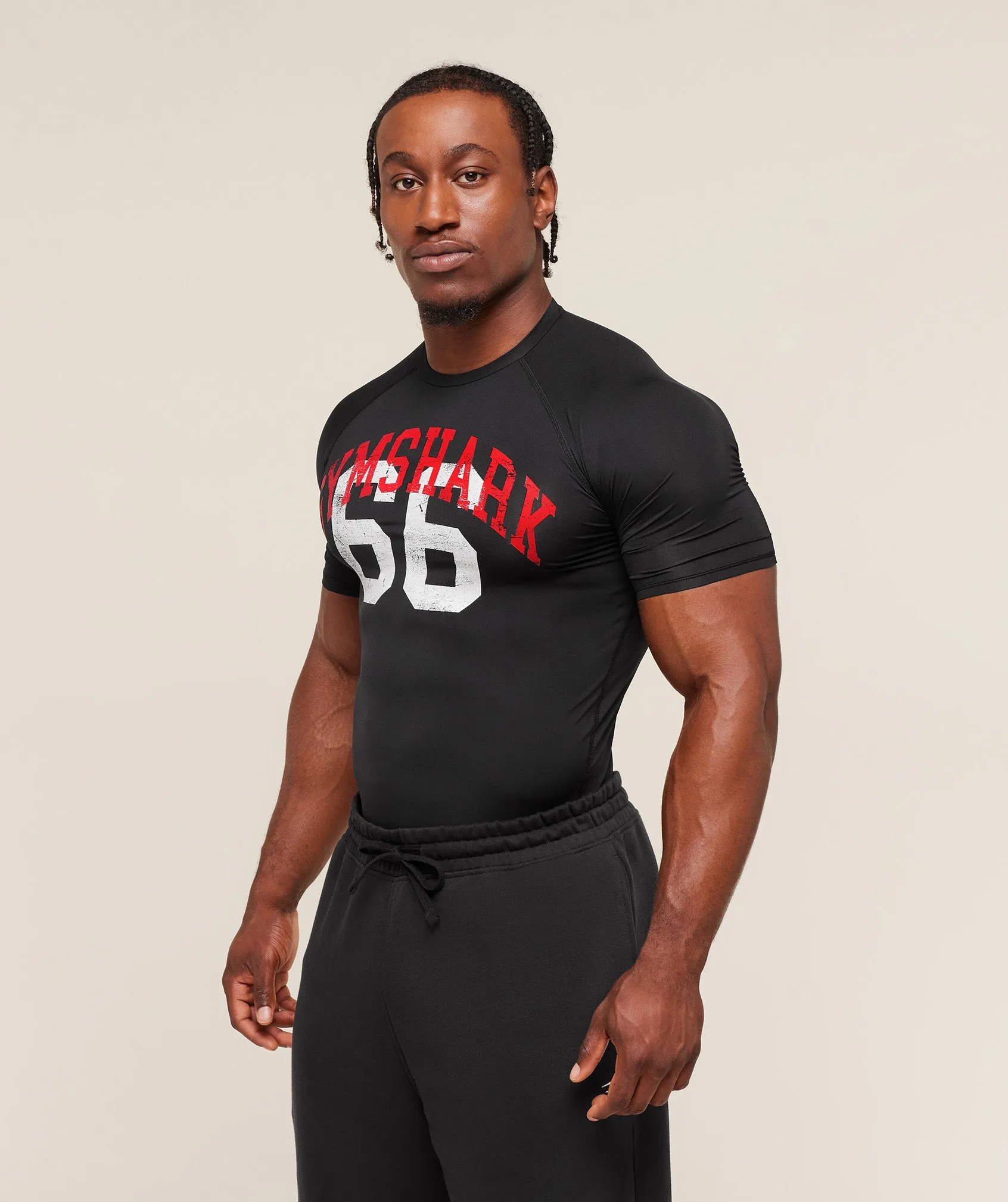 Gymshark Graphic Baselayer T-Shirt - Black sold by Gymshark product image thumbnail 3