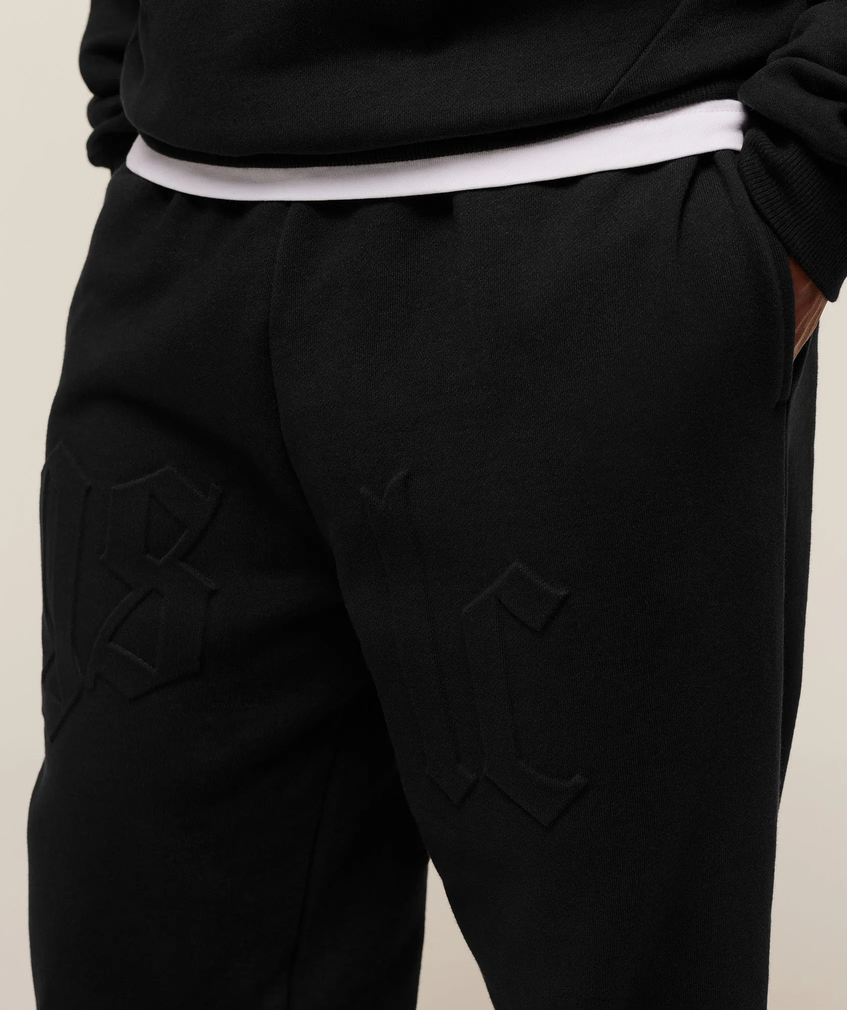 Gymshark Embossed Straight Leg Jogger - Black sold by Gymshark product image thumbnail 4