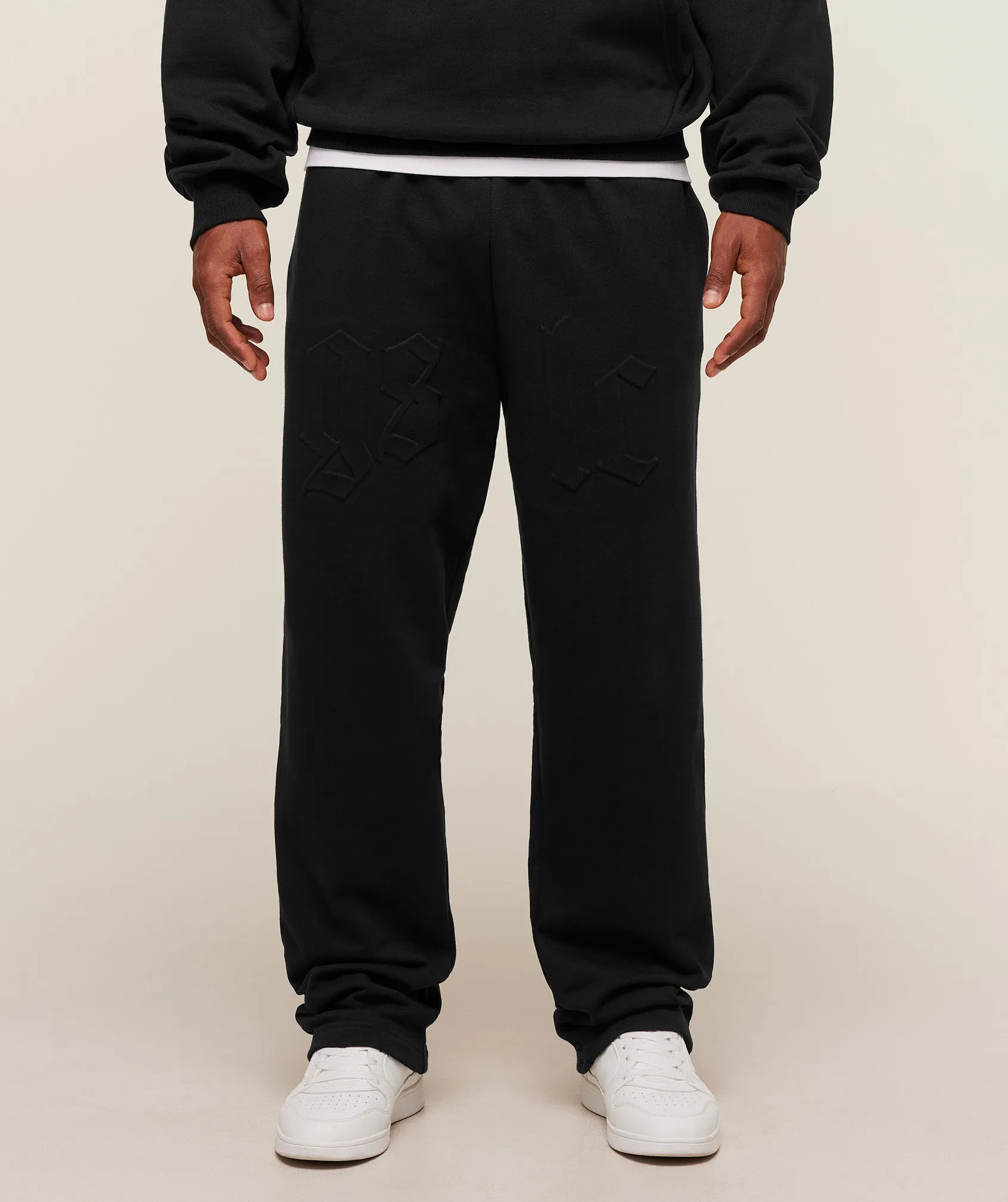 Gymshark Embossed Straight Leg Jogger - Black sold by Gymshark