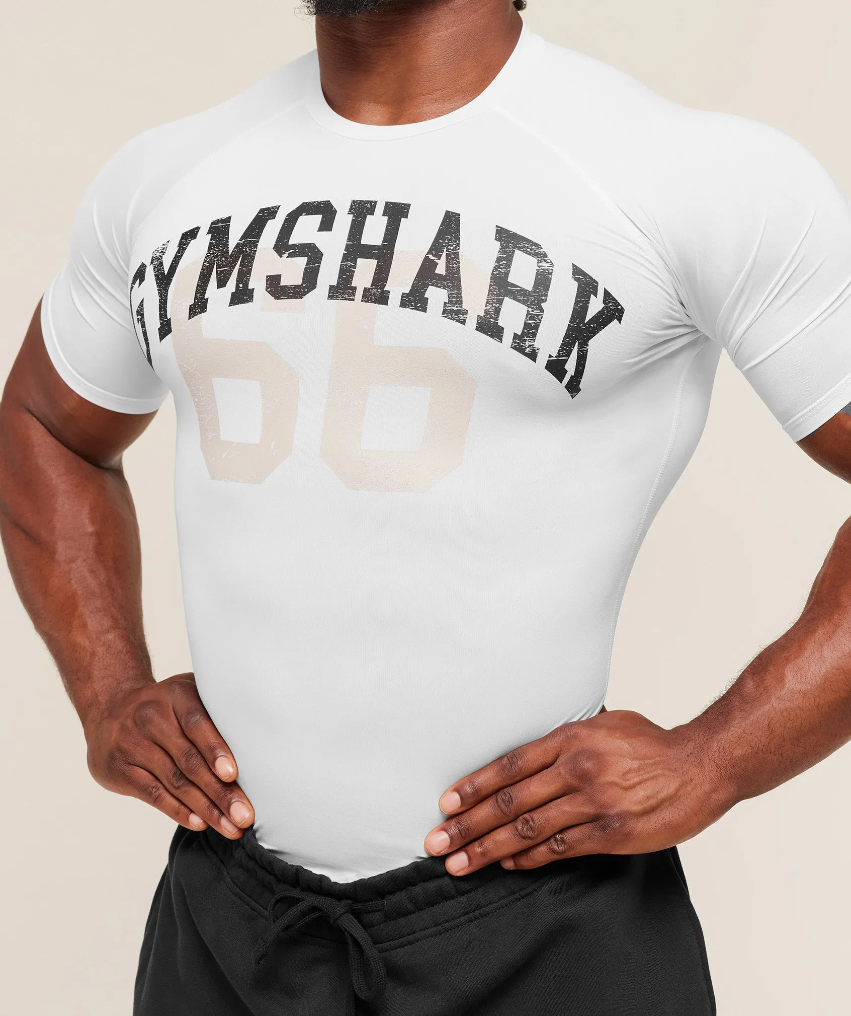 Gymshark Graphic Baselayer T-Shirt - White sold by Gymshark product image thumbnail 4