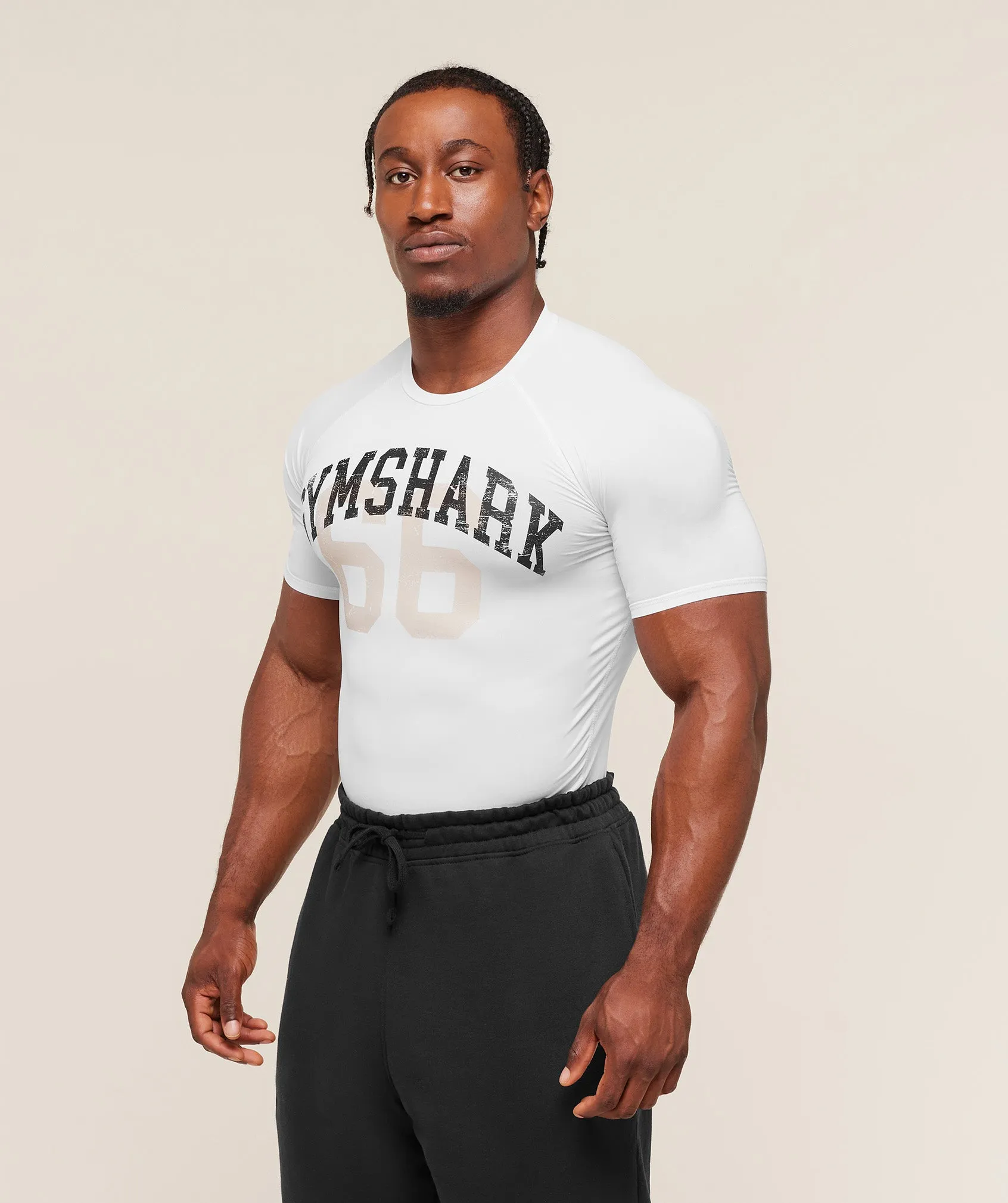Gymshark Graphic Baselayer T-Shirt - White sold by Gymshark product image thumbnail 3