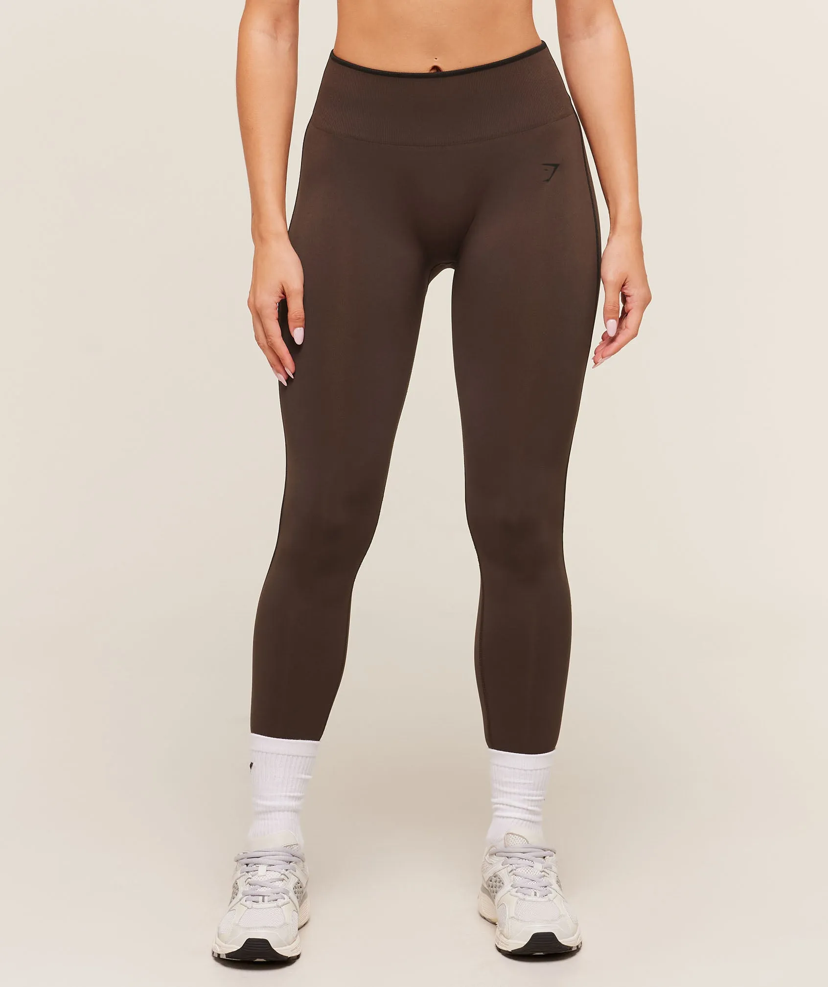 Gymshark Everyday Seamless Contrast Leggings - GS Archive Brown/GS Black sold by Gymshark