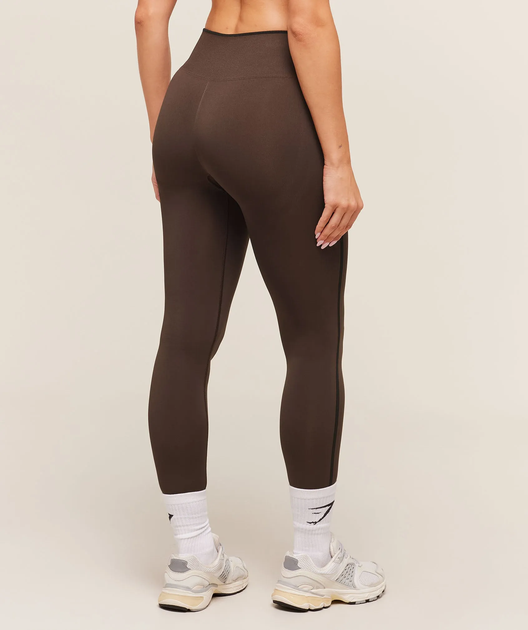 Gymshark Everyday Seamless Contrast Leggings - GS Archive Brown/GS Black sold by Gymshark product image thumbnail 2