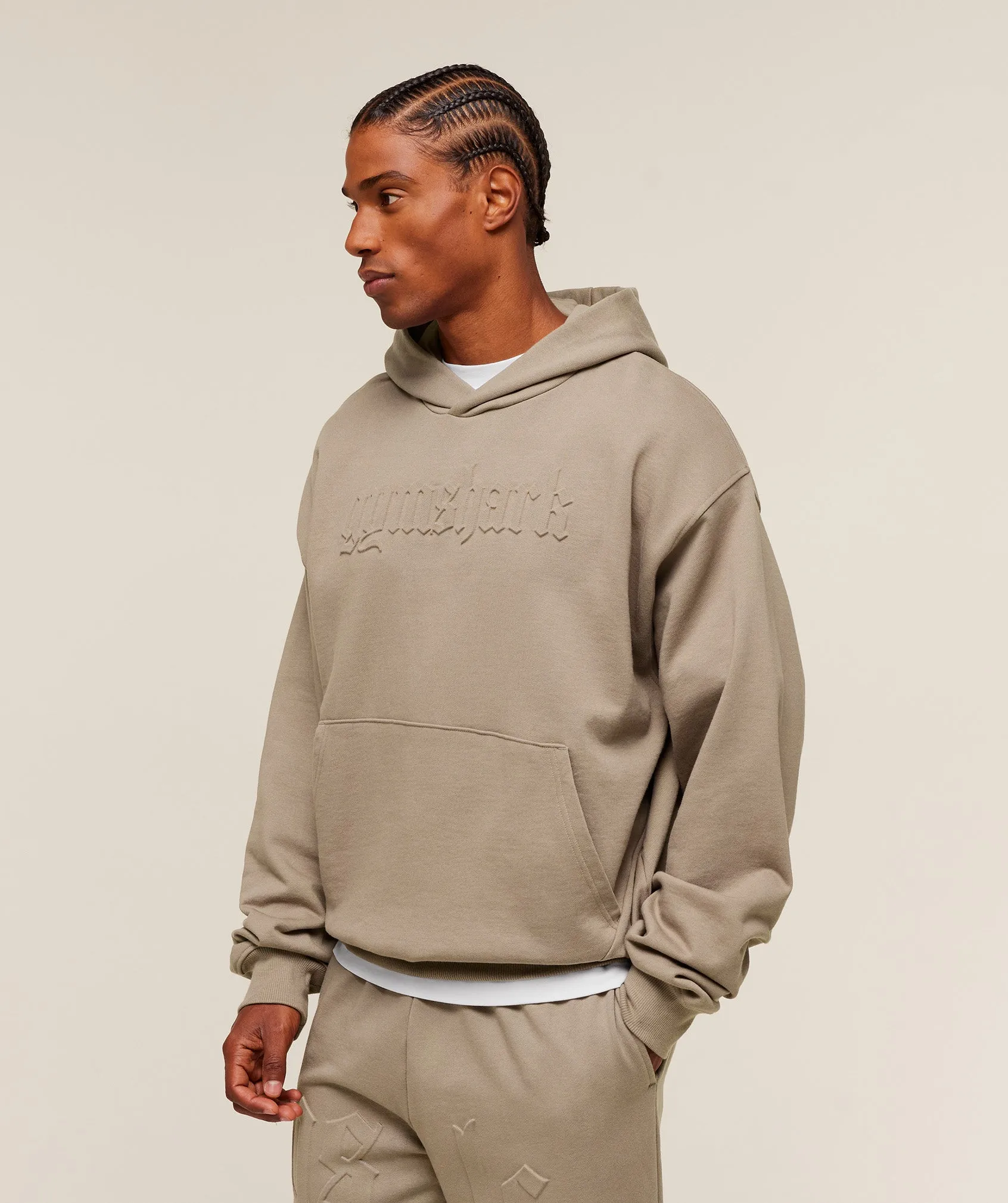 Gymshark Embossed Boxy Hoodie - Lifestyle Brown sold by Gymshark product image thumbnail 3
