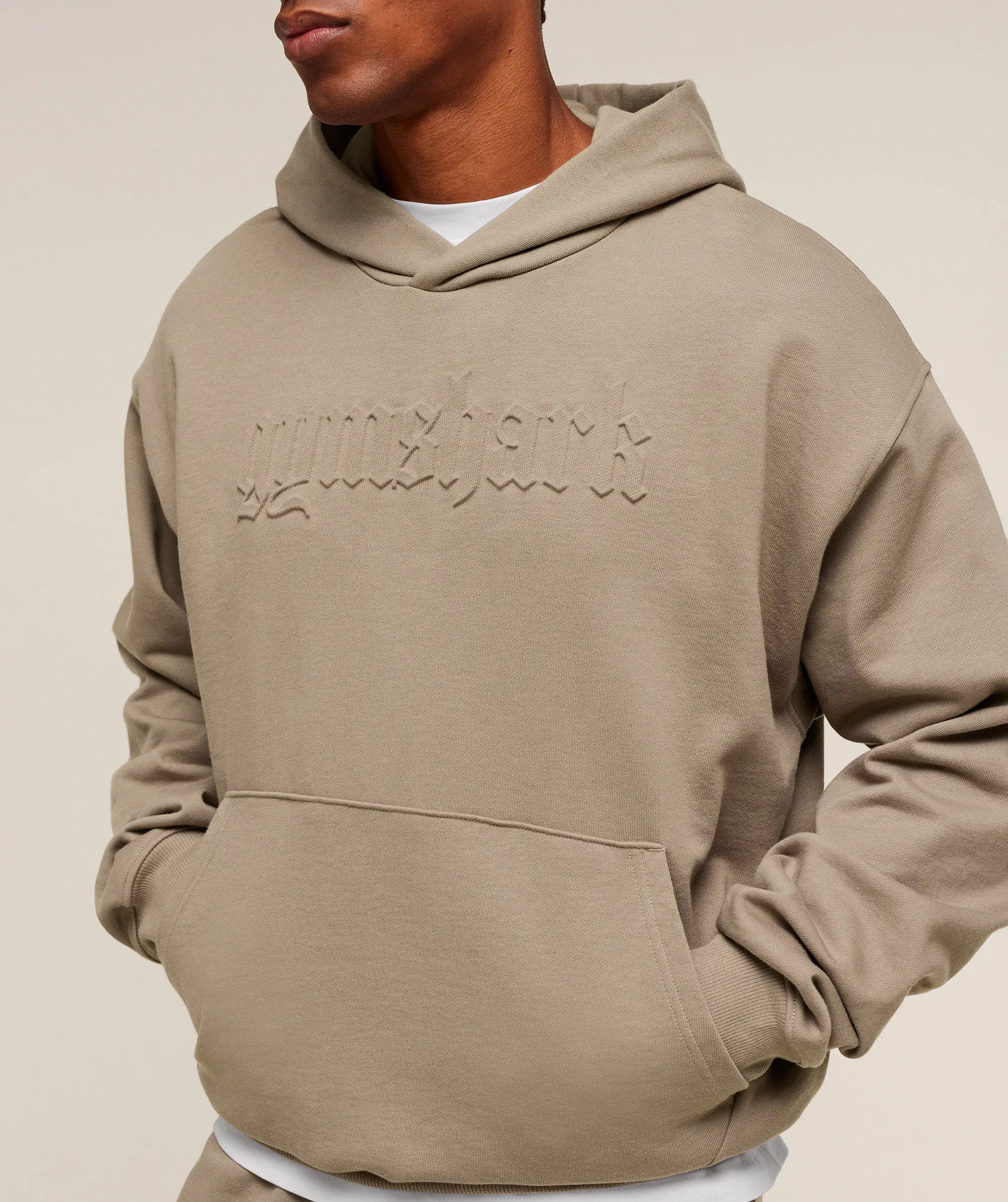 Gymshark Embossed Boxy Hoodie - Lifestyle Brown sold by Gymshark product image thumbnail 4