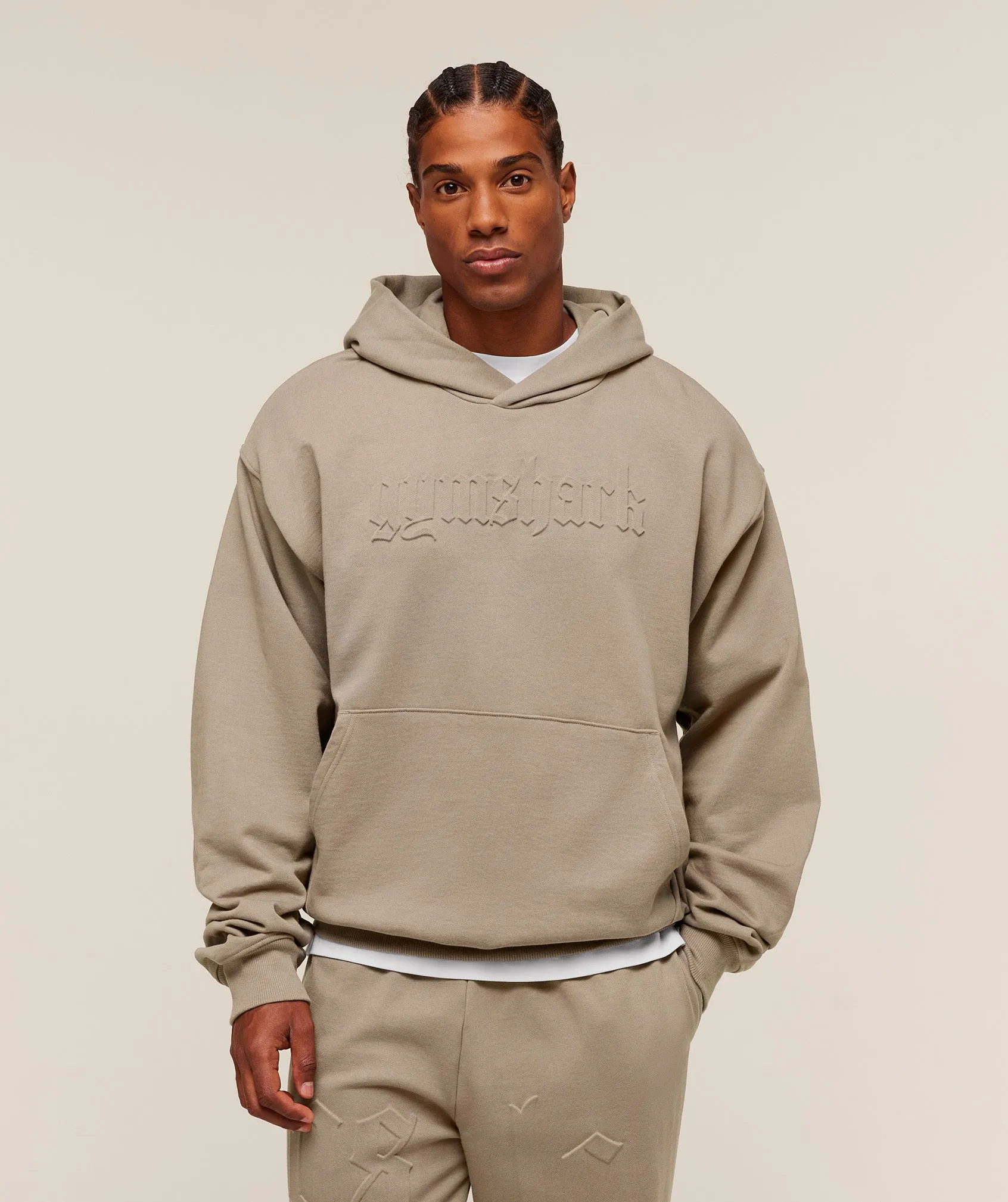 Gymshark Embossed Boxy Hoodie - Lifestyle Brown sold by Gymshark
