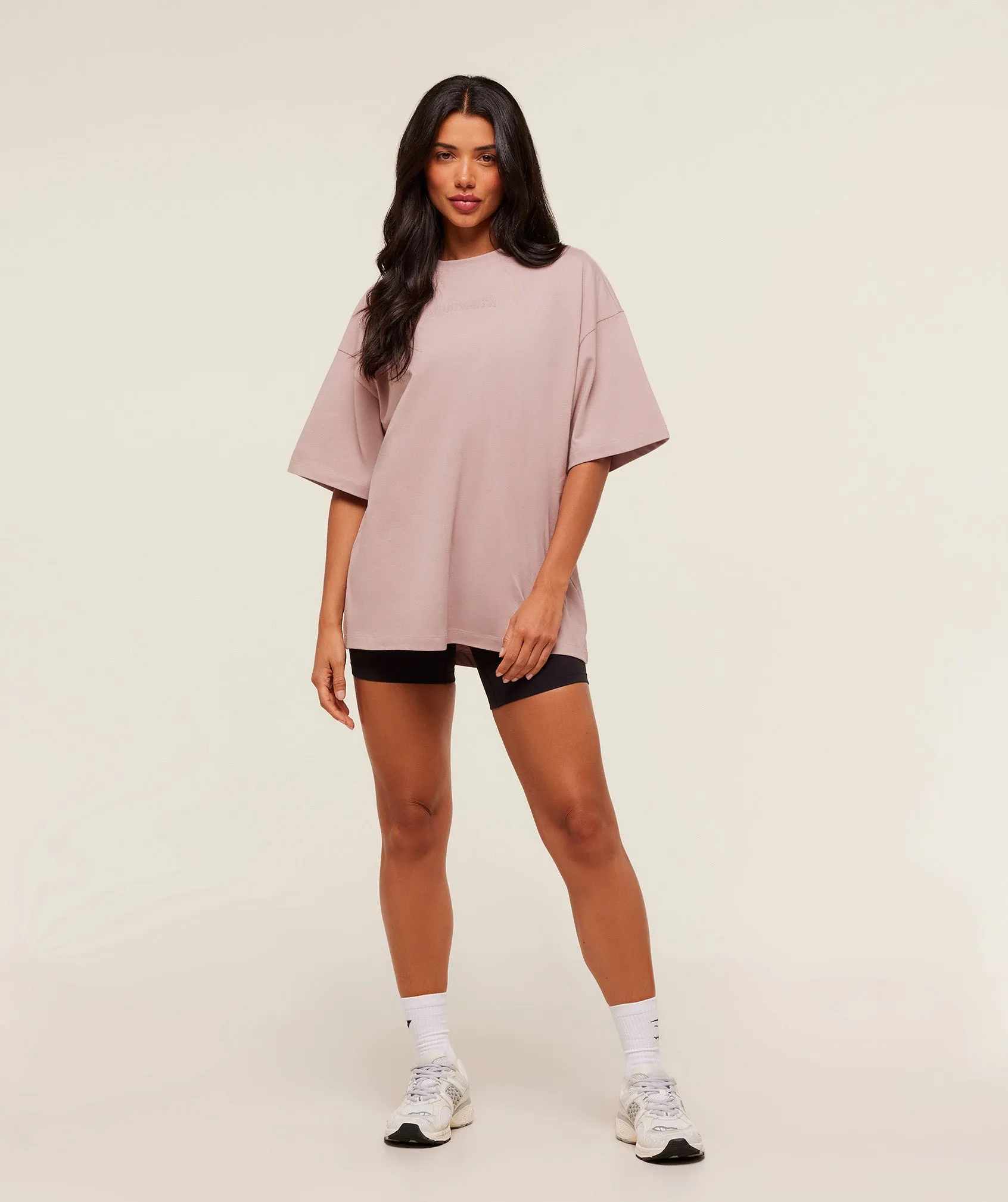Gymshark Embossed Graphic Oversized T-Shirt - Muted Pink sold by Gymshark product image thumbnail 4