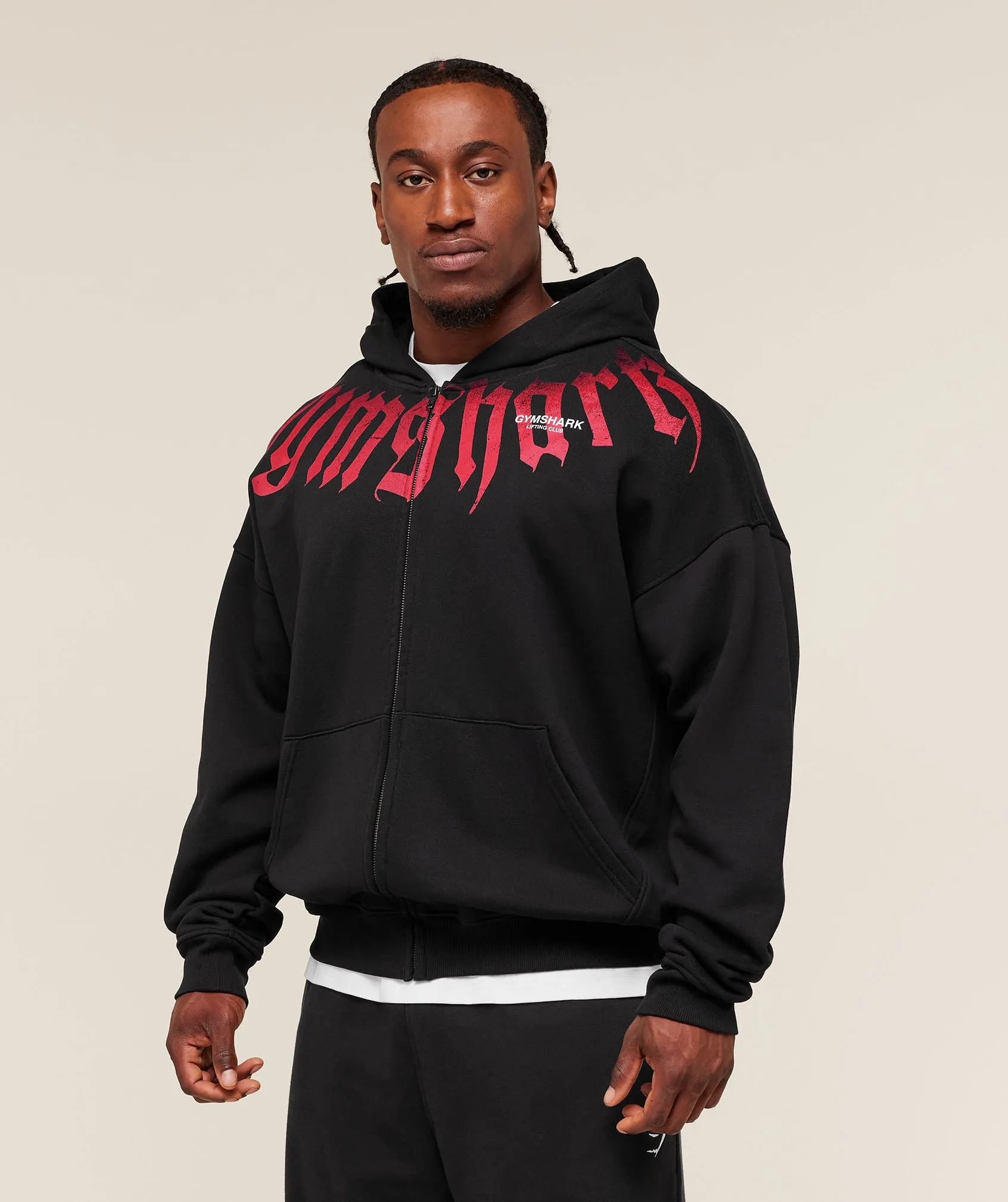 Gymshark Fade Graphic Zip Up Hoodie - Black sold by Gymshark product image thumbnail 3