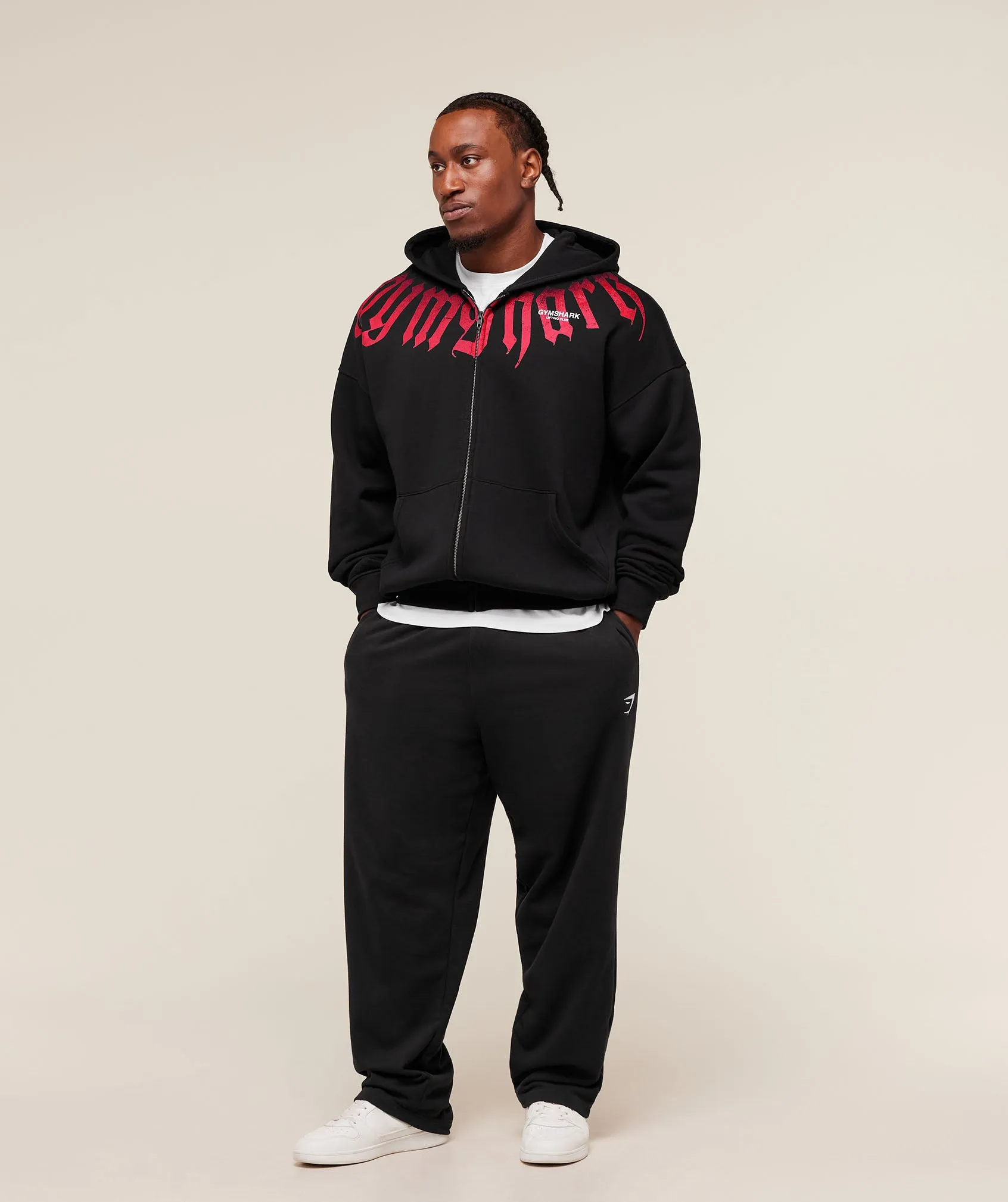 Gymshark Fade Graphic Zip Up Hoodie - Black sold by Gymshark product image thumbnail 5