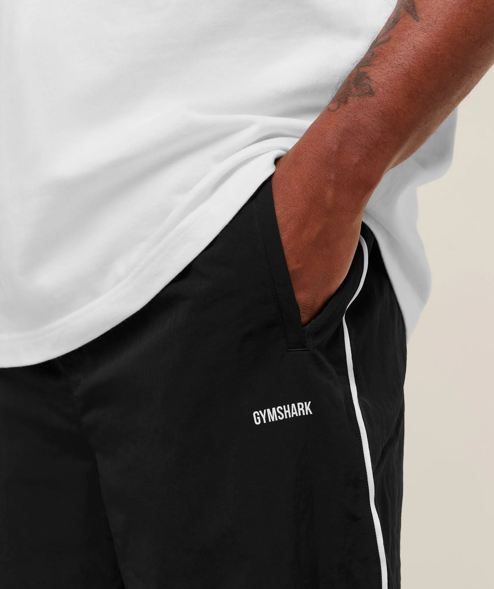 Gymshark Retro Shell Track Pants - Black sold by Gymshark product image thumbnail 4