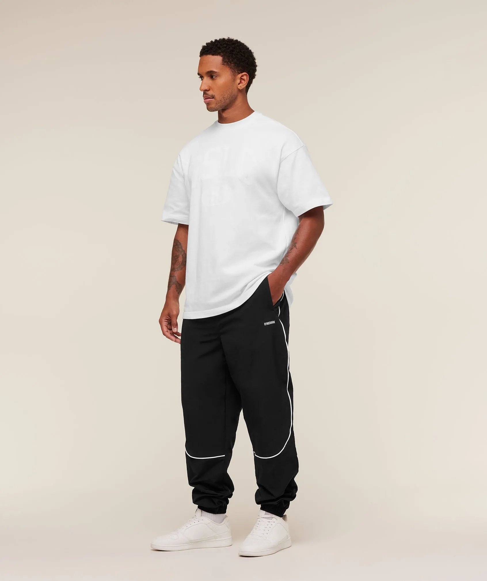Gymshark Retro Shell Track Pants - Black sold by Gymshark product image thumbnail 5
