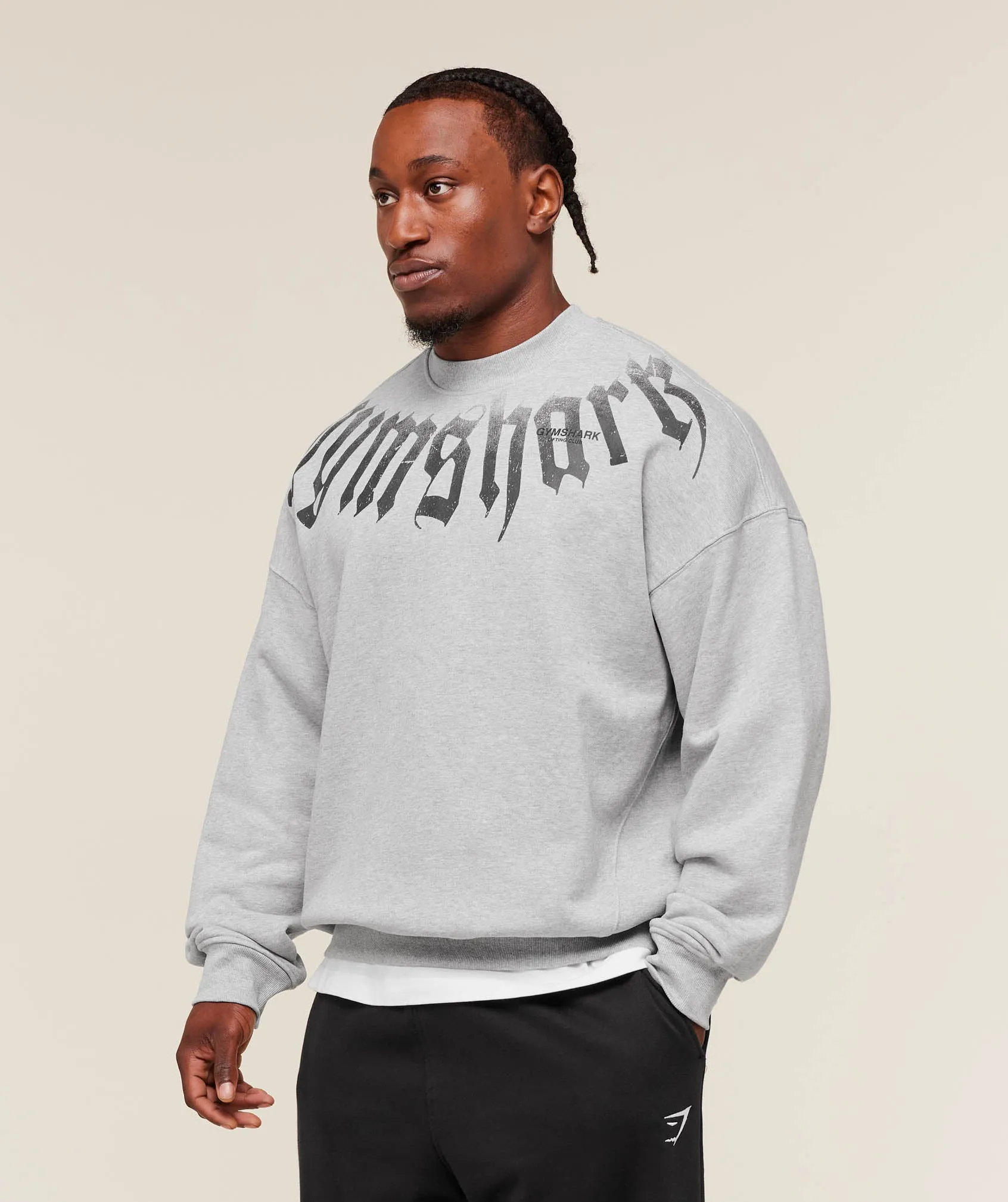 Gymshark Fade Graphic Crew - Light Grey Core Marl sold by Gymshark product image thumbnail 3