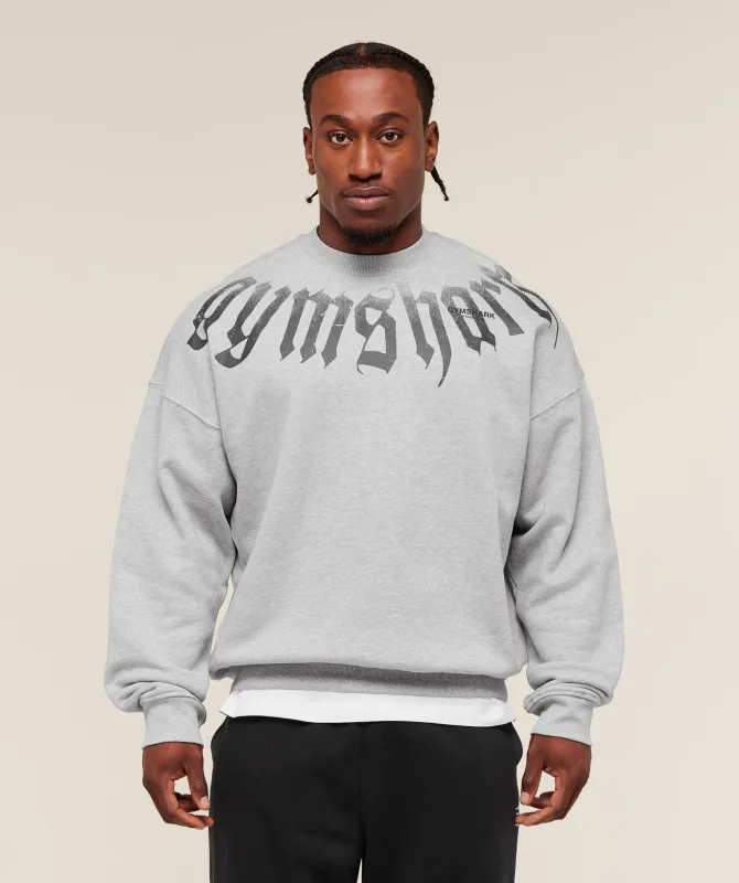 Gymshark Fade Graphic Crew - Light Grey Core Marl sold by Gymshark